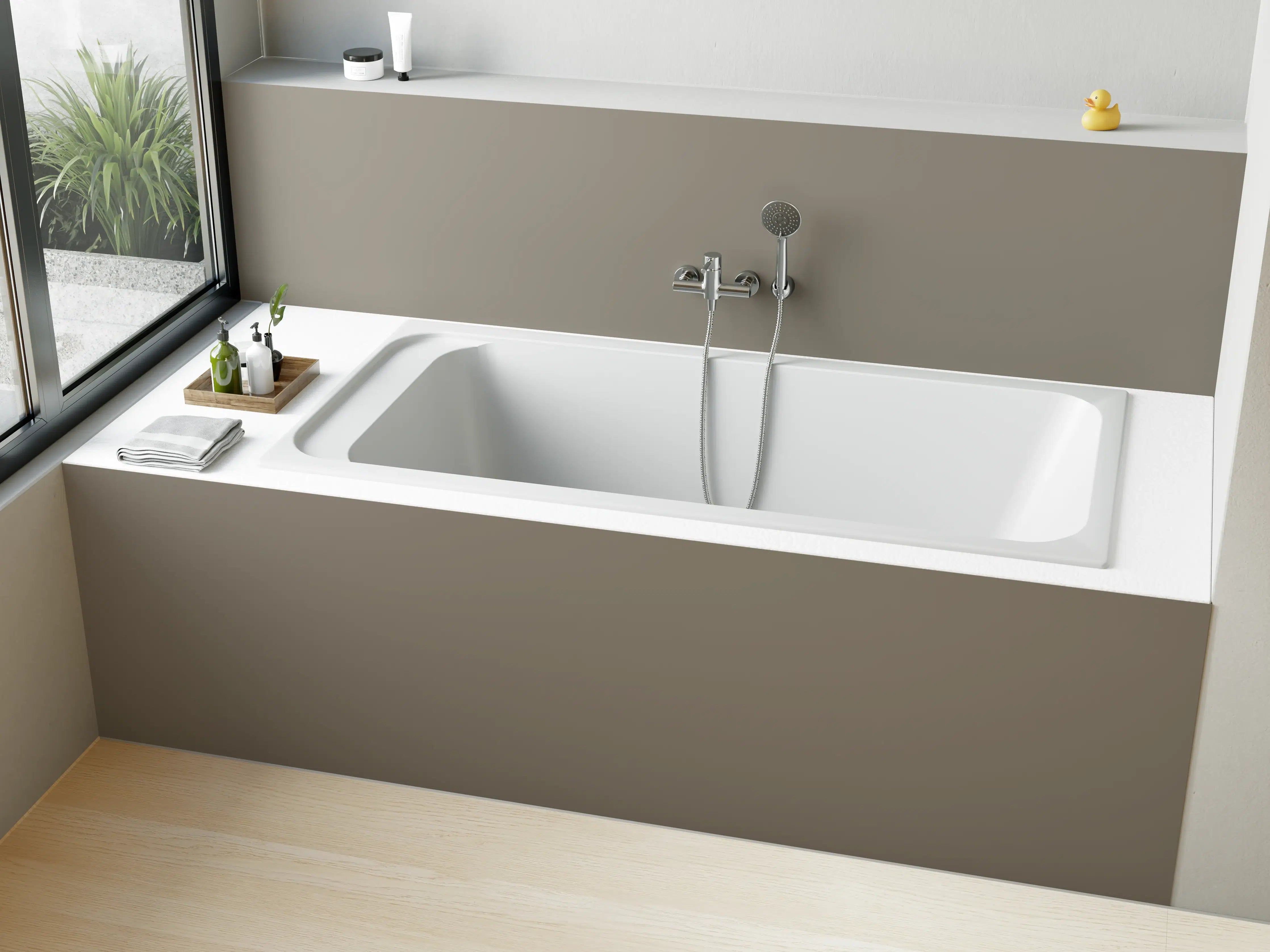 Badewannen-Rückwand - RAL 7048 (Perlmuttgrau)