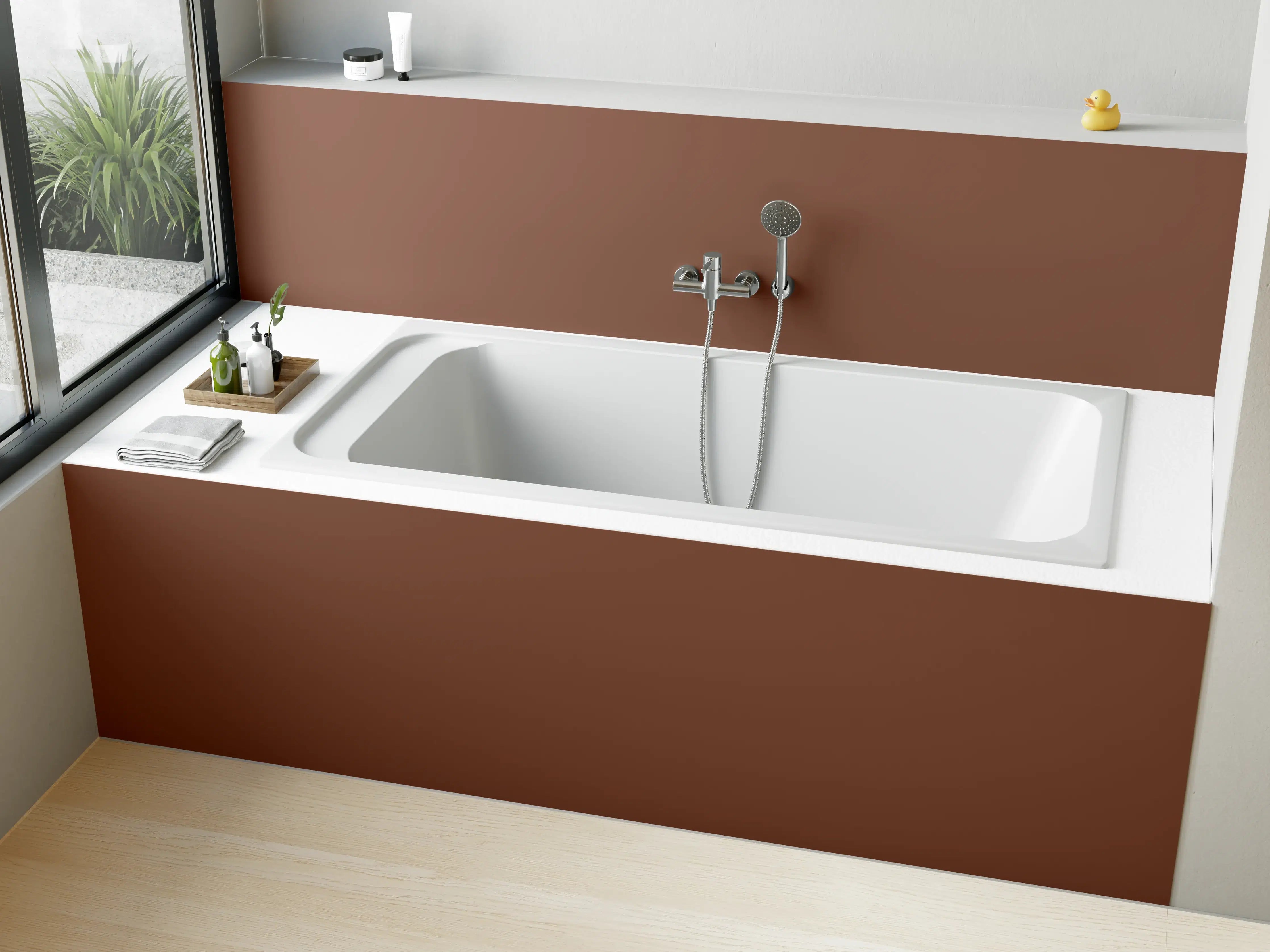 Badewannen-Rückwand - RAL 8002 (Signalbraun)