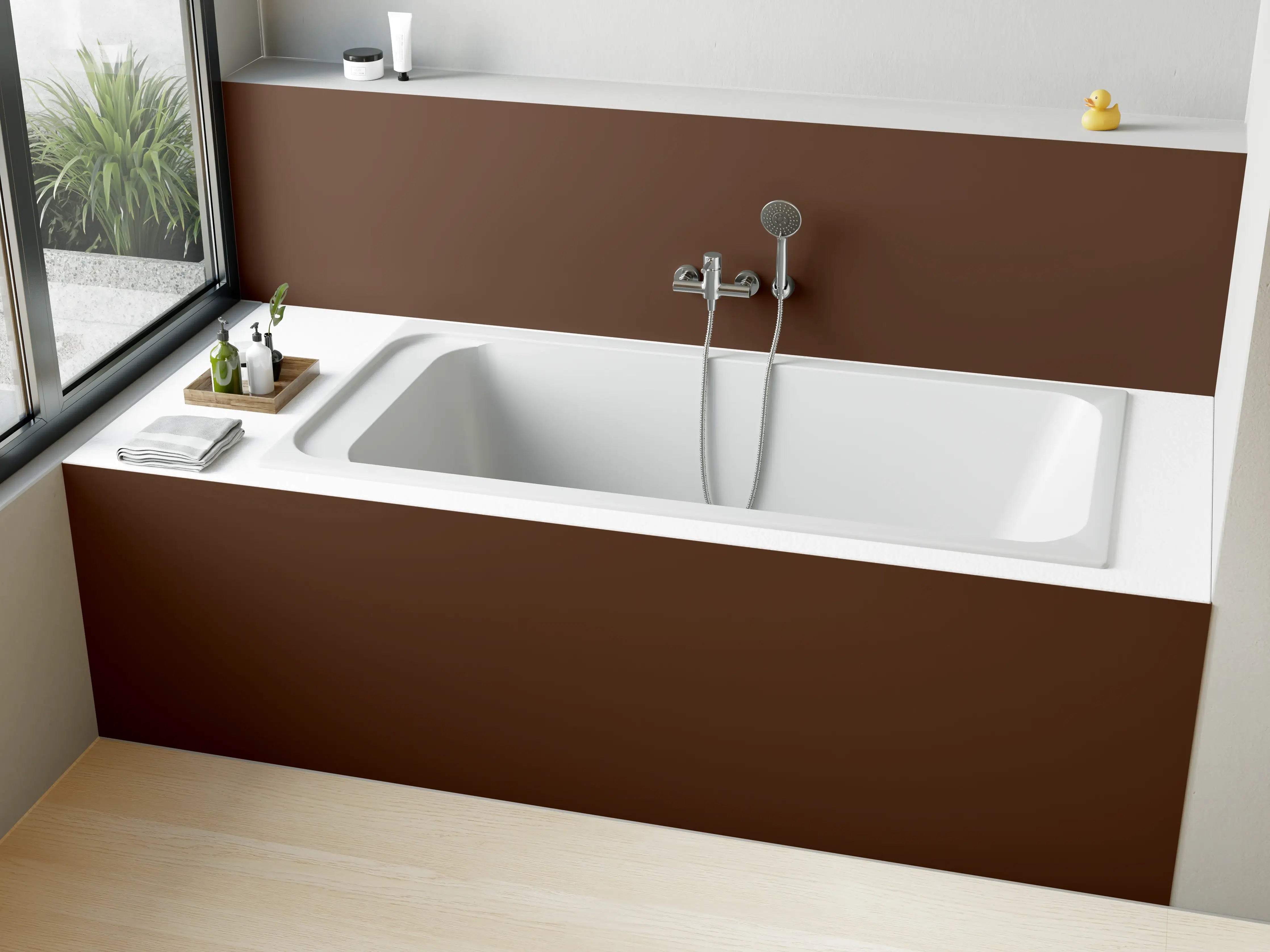 Badewannen-Rückwand - RAL 8011 (Nussbraun)