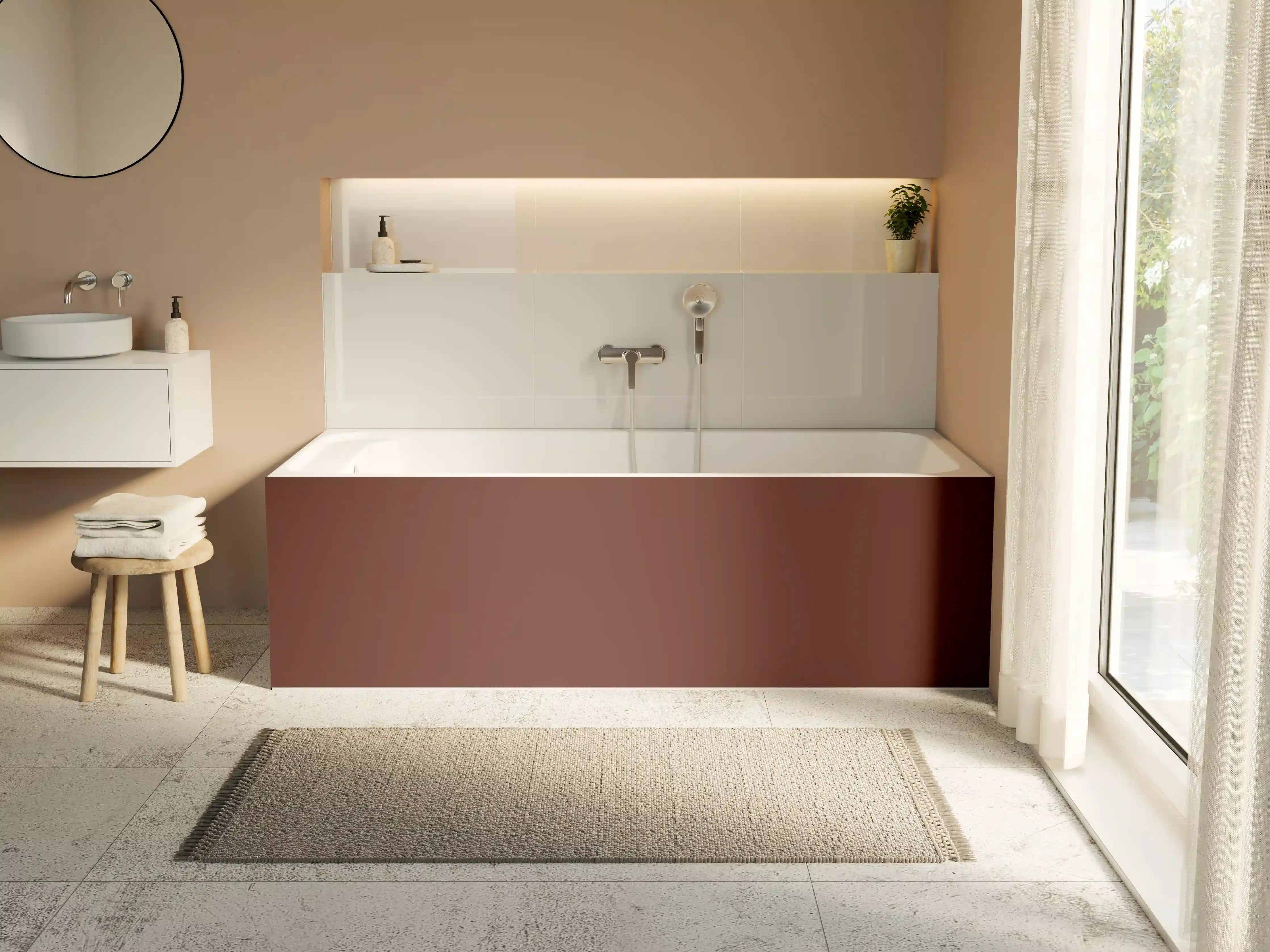 Badewannen-Rückwand - RAL 8012 (Rotbraun)