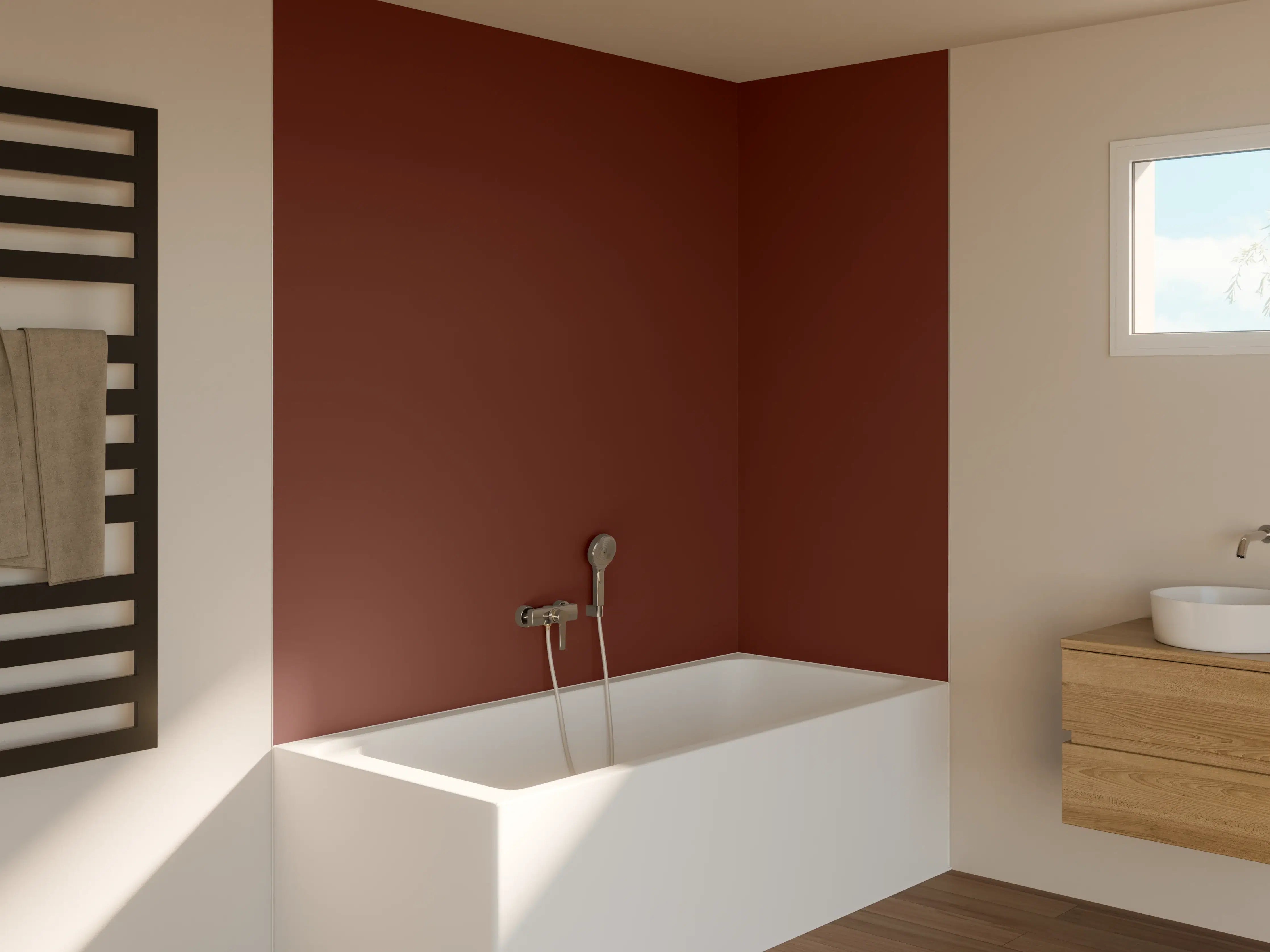 Badewannen-Rückwand - RAL 8012 (Rotbraun)