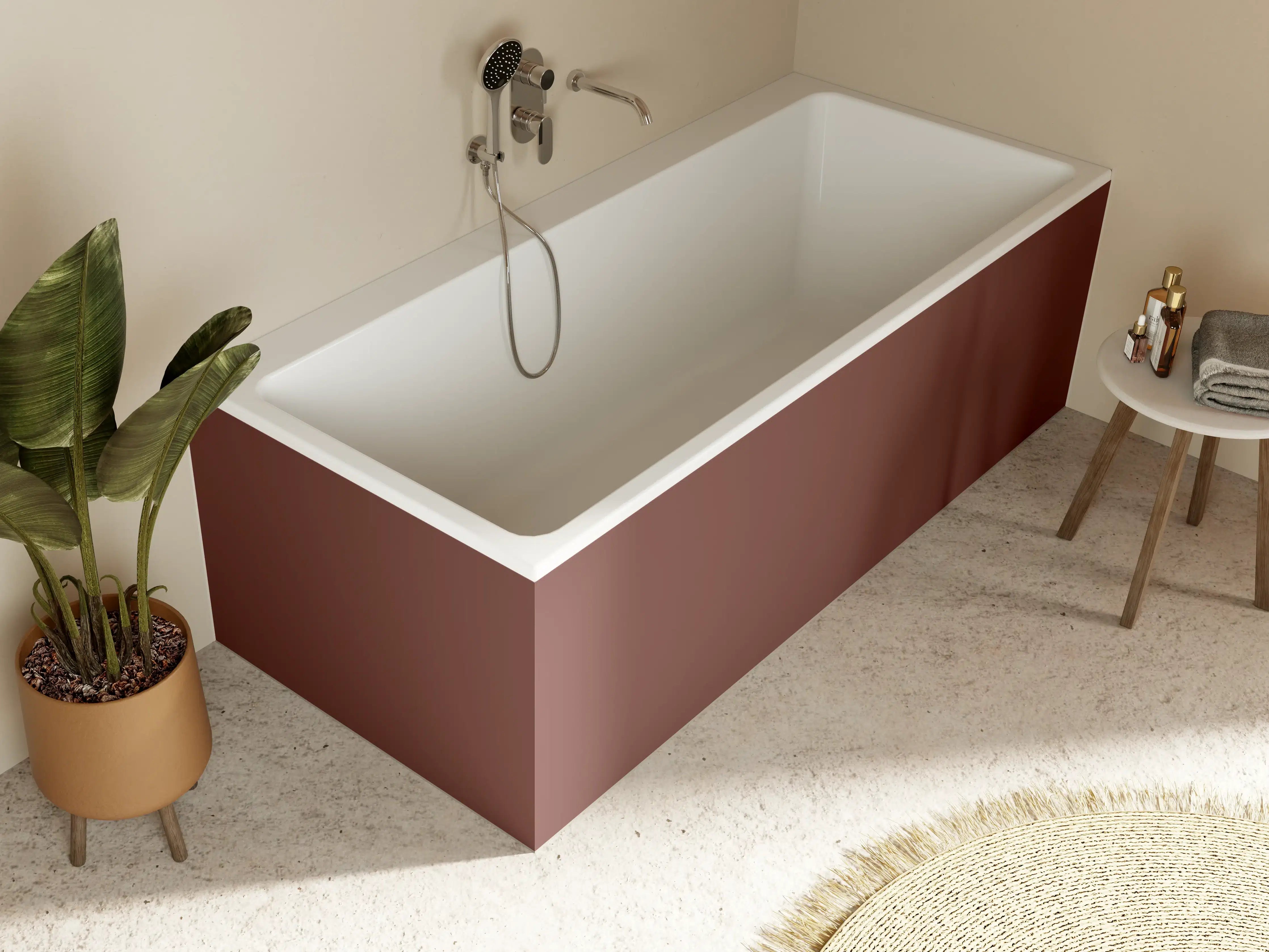 Badewannen-Rückwand - RAL 8012 (Rotbraun)