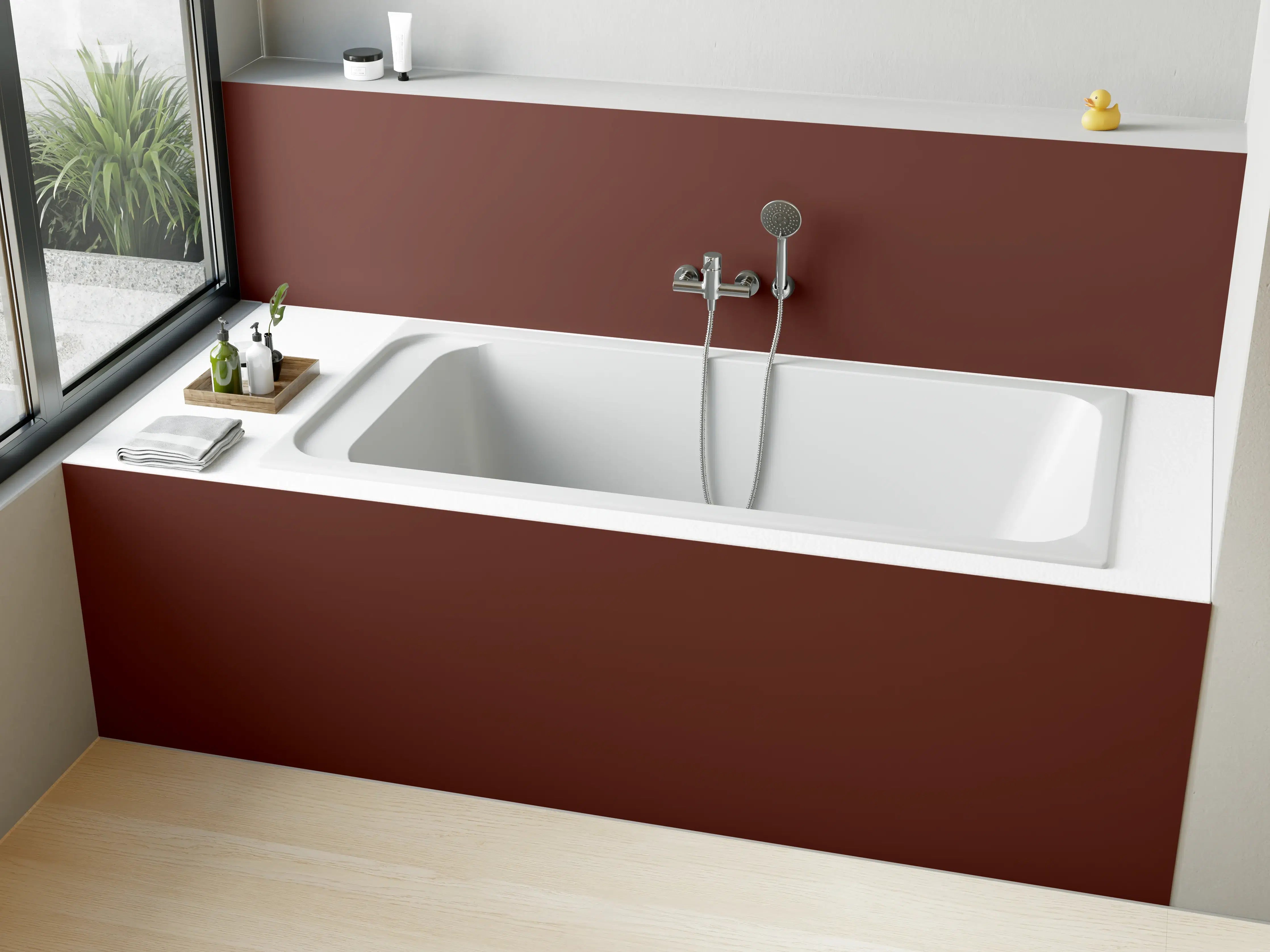 Badewannen-Rückwand - RAL 8012 (Rotbraun)