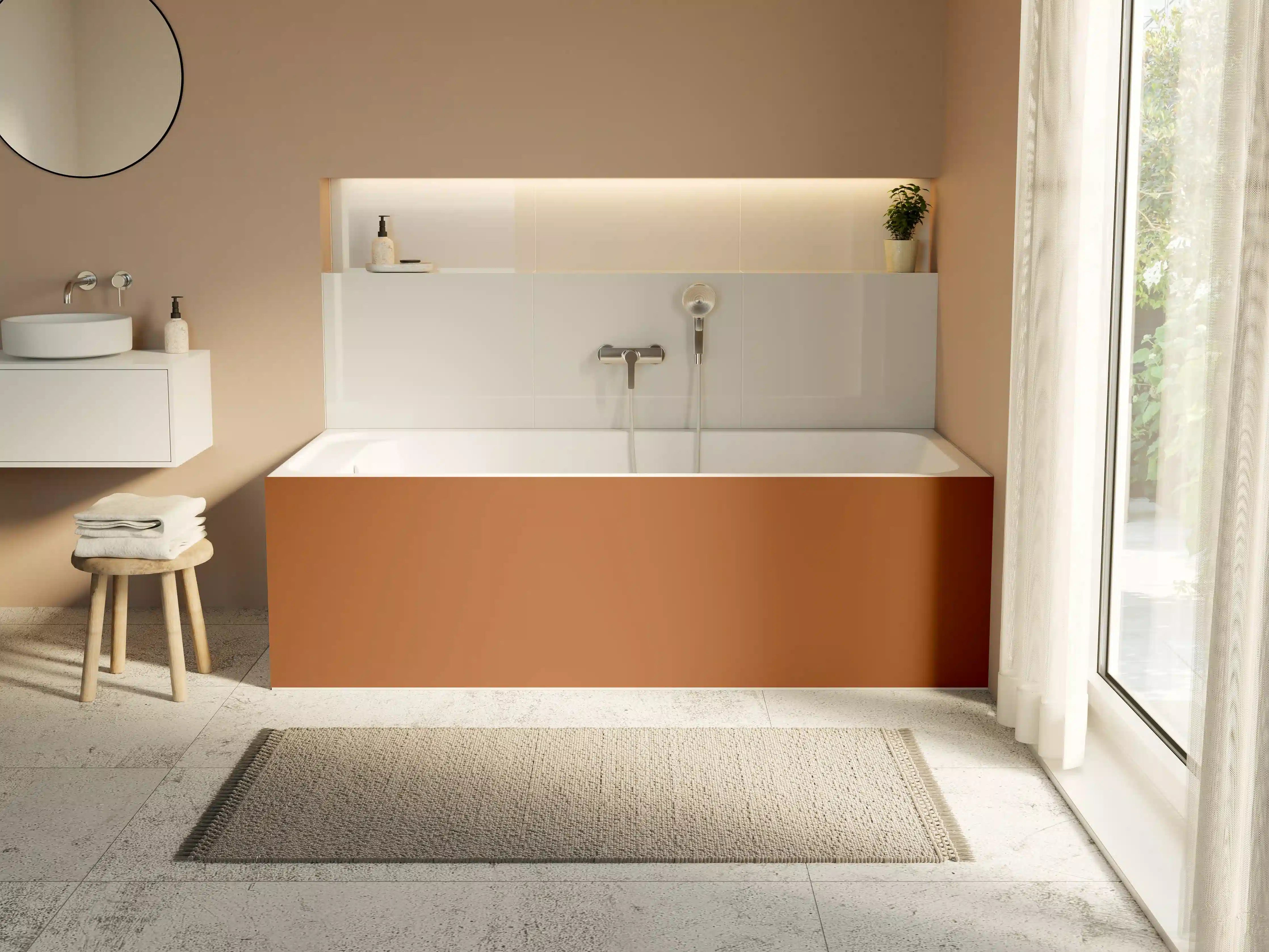 Badewannen-Rückwand - RAL 8023 (Orangebraun)