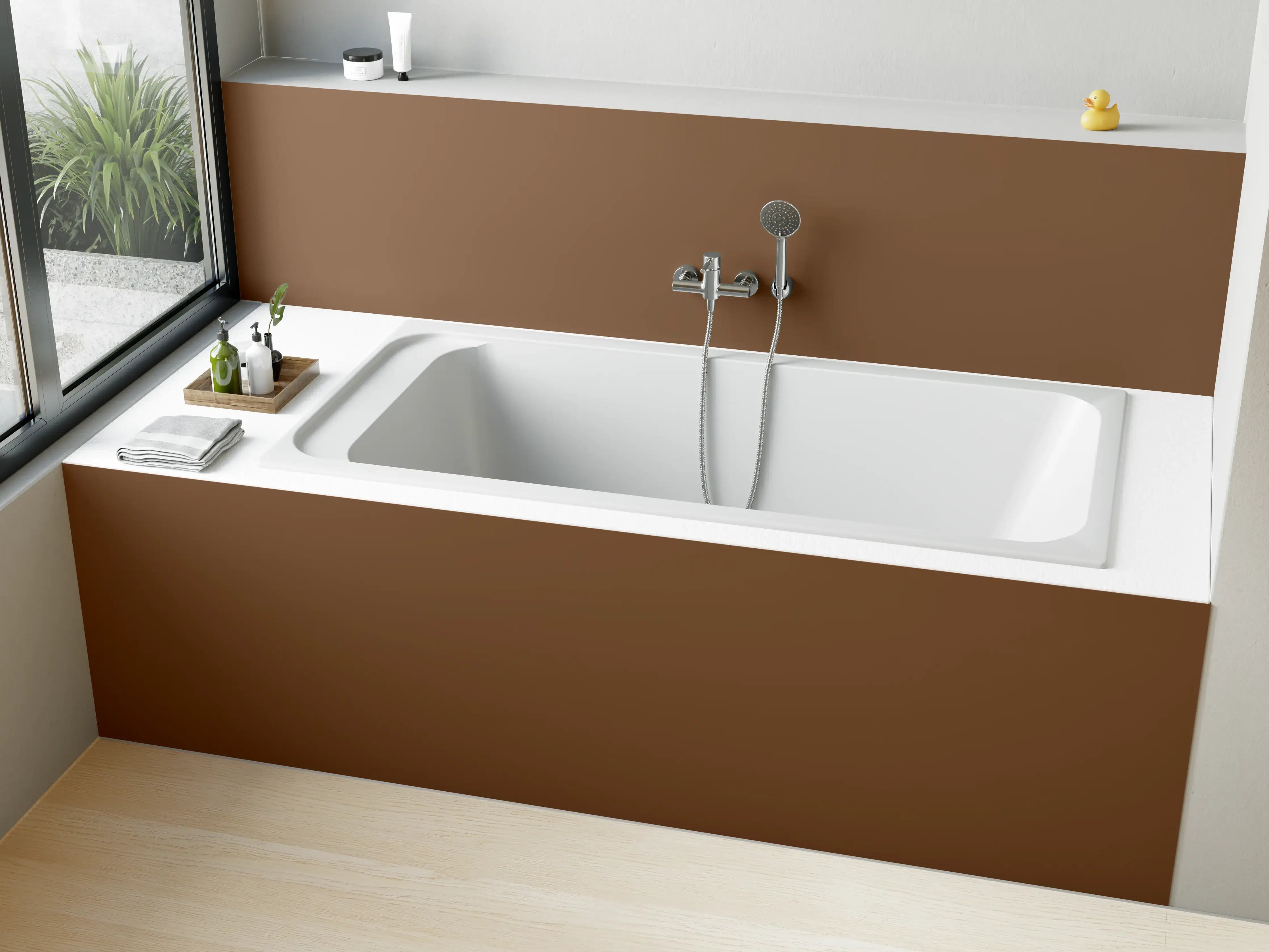 Badewannen-Rückwand - RAL 8024 (Beigebraun)