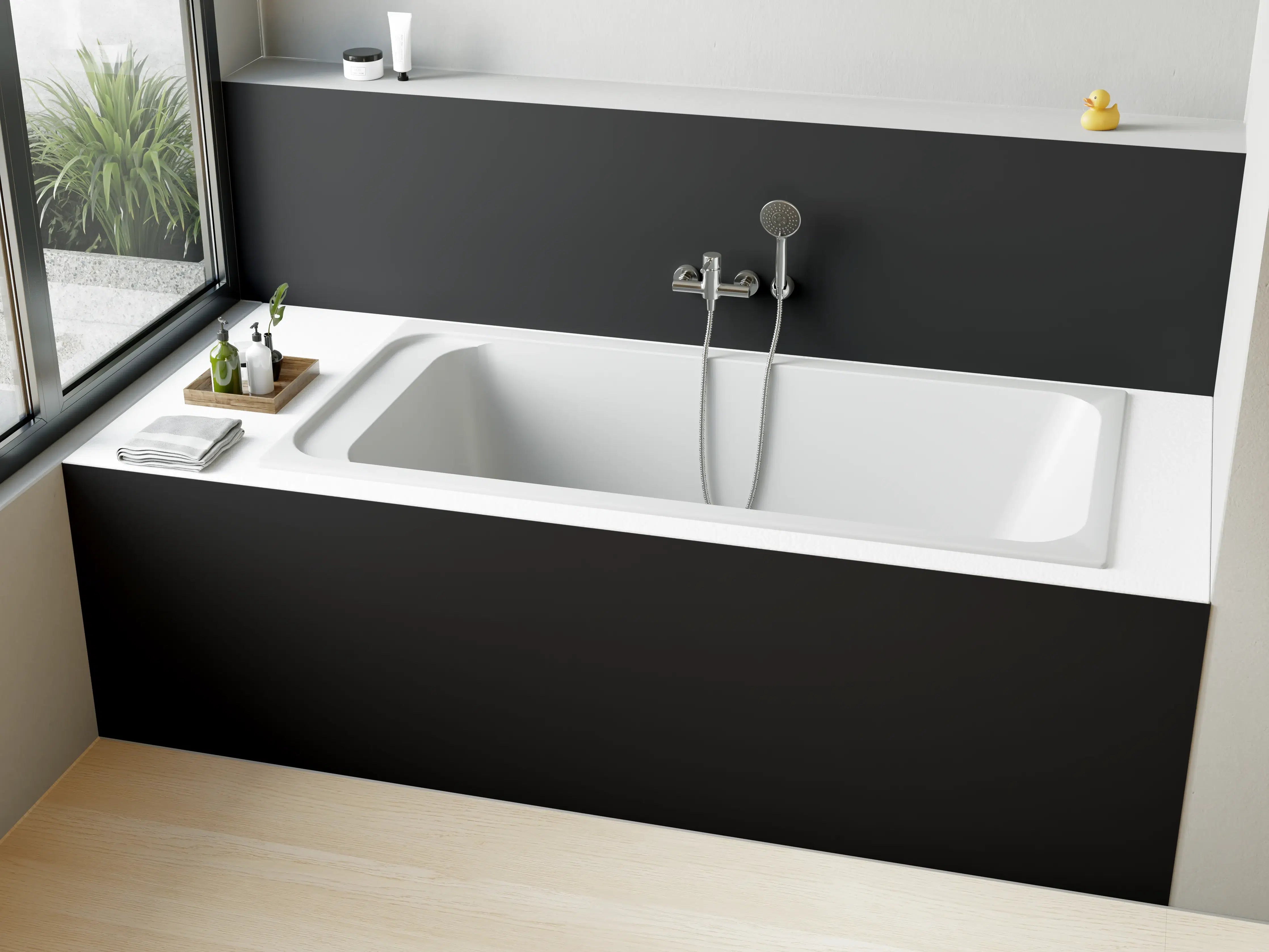 Badewannen-Rückwand - RAL 9004 (Signalschwarz)