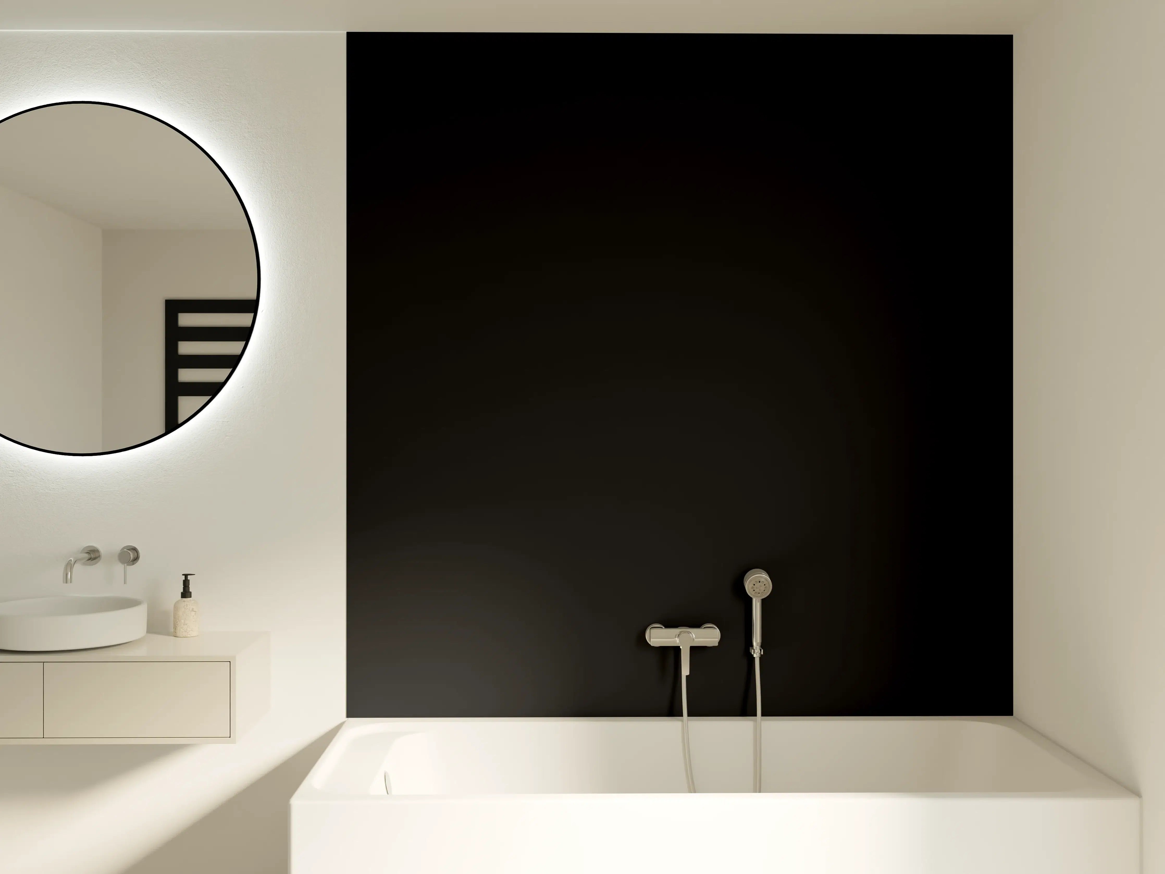 Badewannen-Rückwand - RAL 9005 (Tiefschwarz)