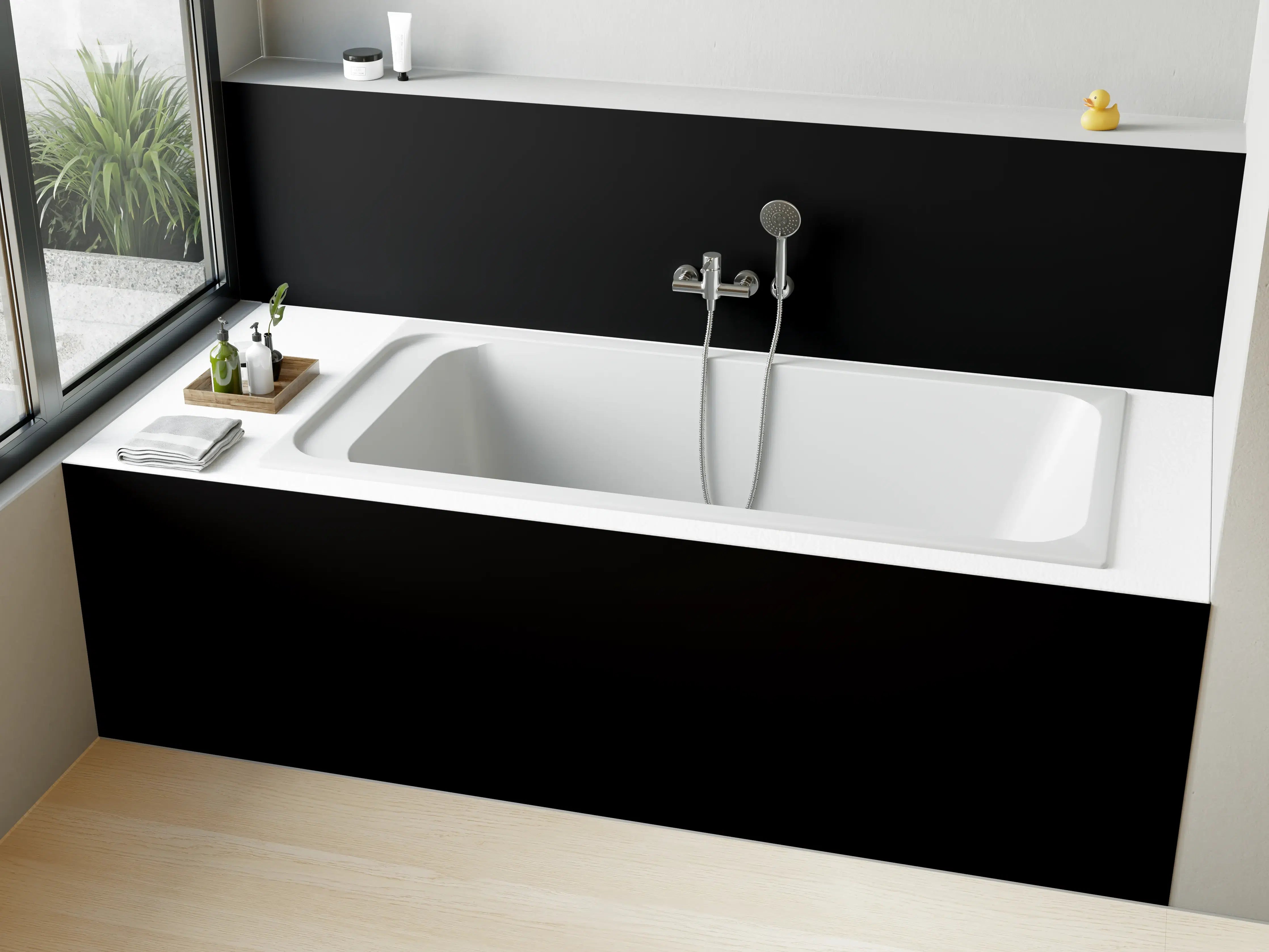 Badewannen-Rückwand - RAL 9005 (Tiefschwarz)