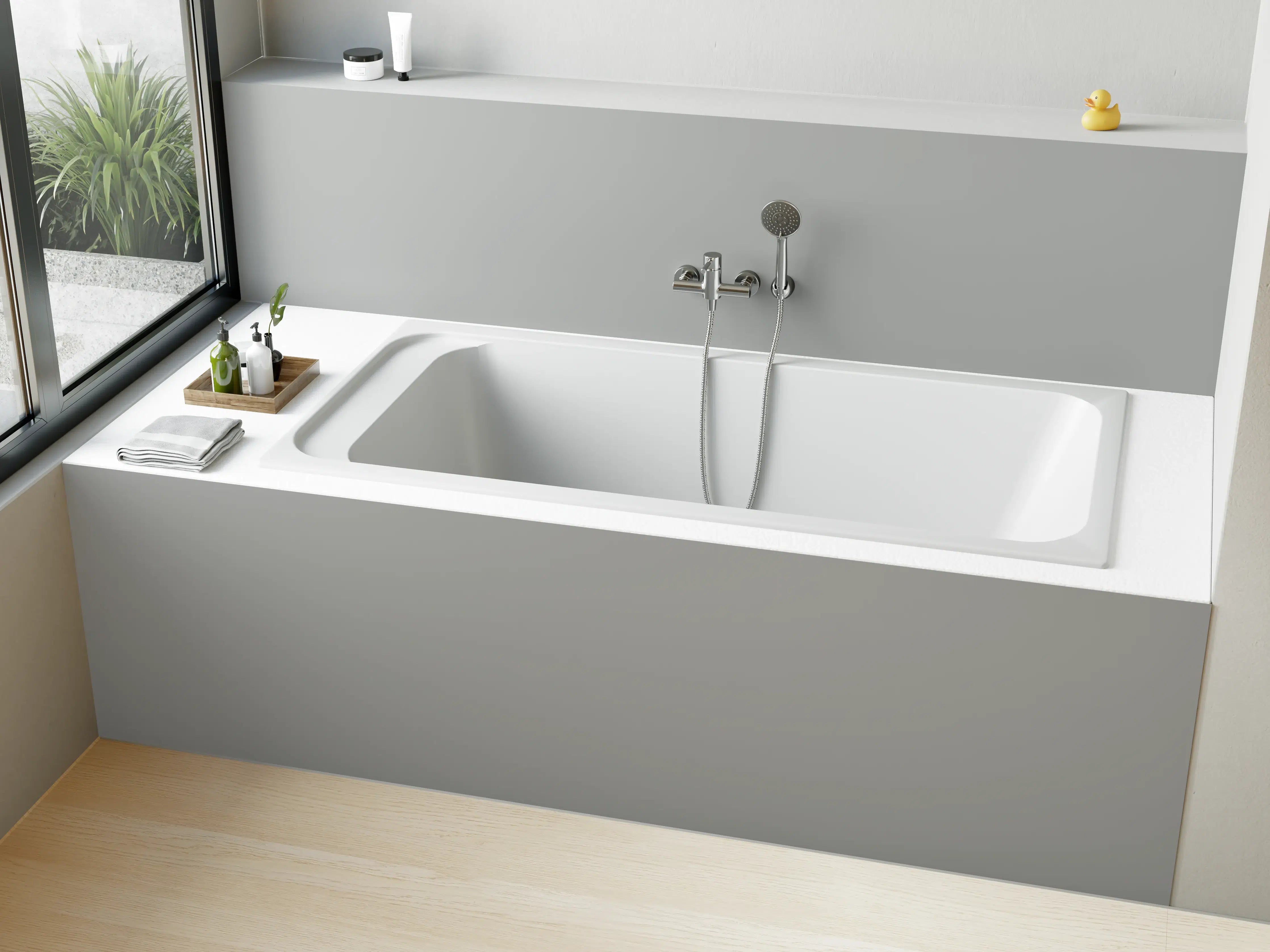 Badewannen-Rückwand - RAL 9006 (Weißaluminium)