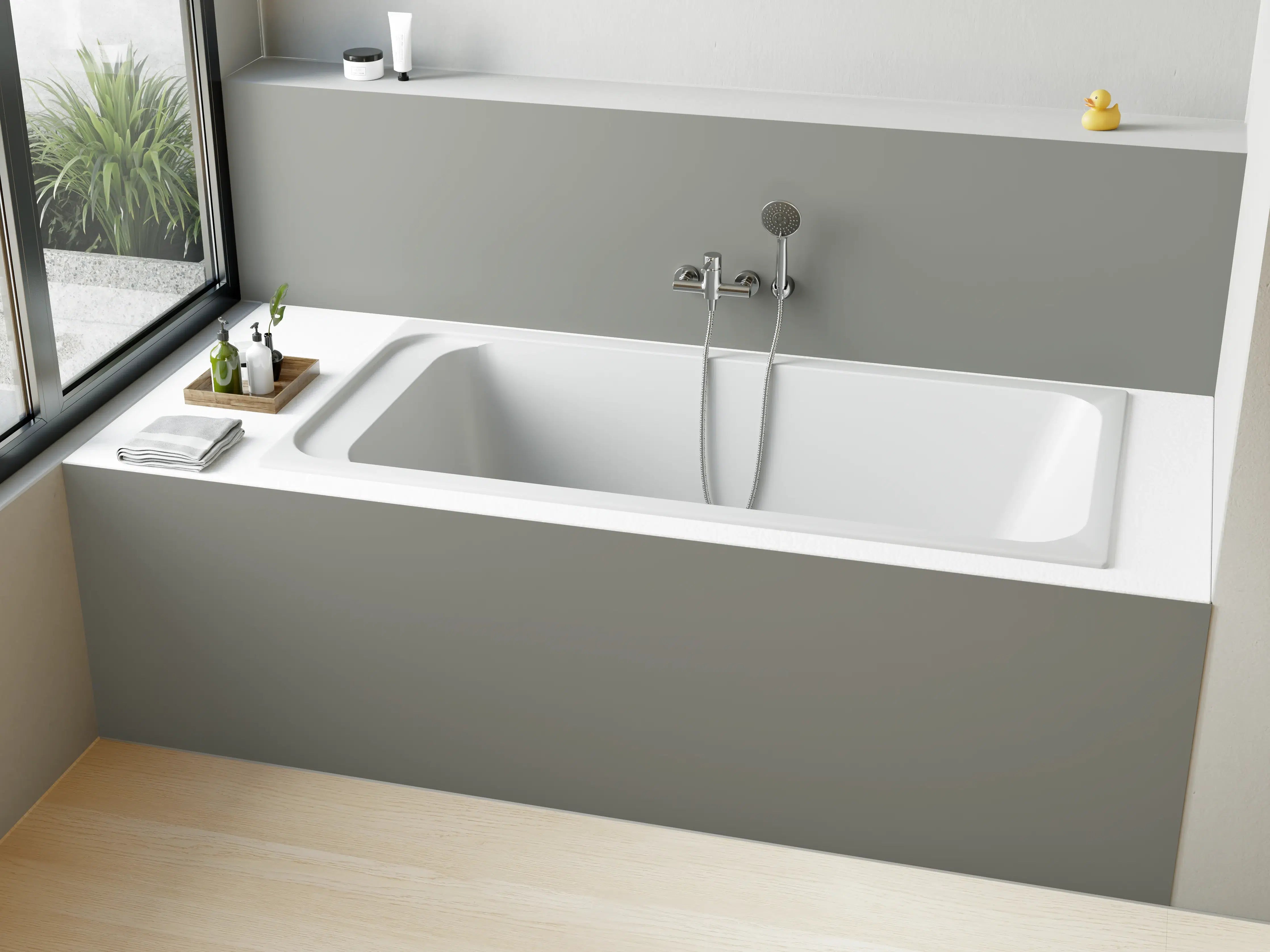 Badewannen-Rückwand - RAL 9007 (Graualuminium)