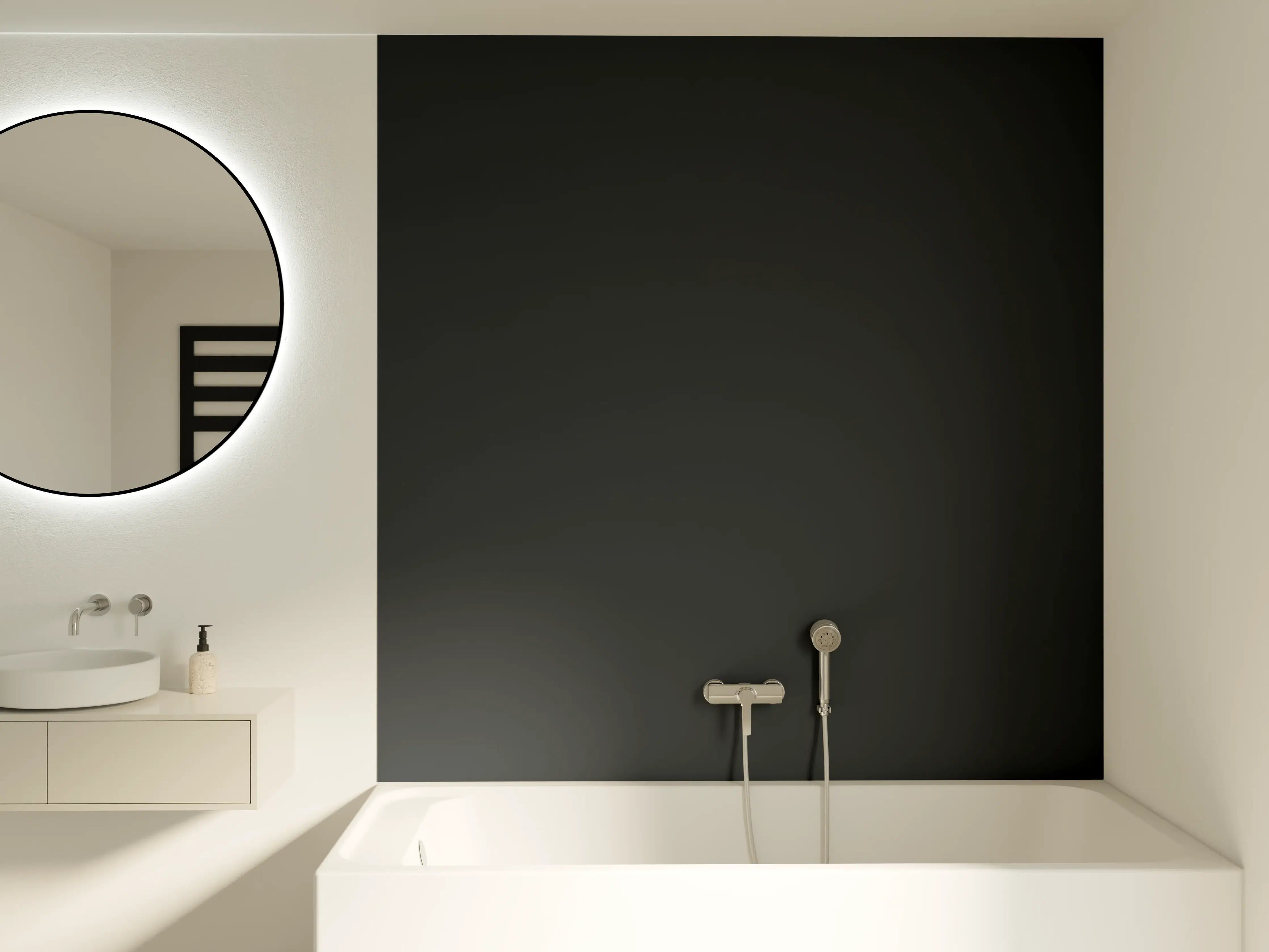 Badewannen-Rückwand - RAL 9017 (Verkehrsschwarz)