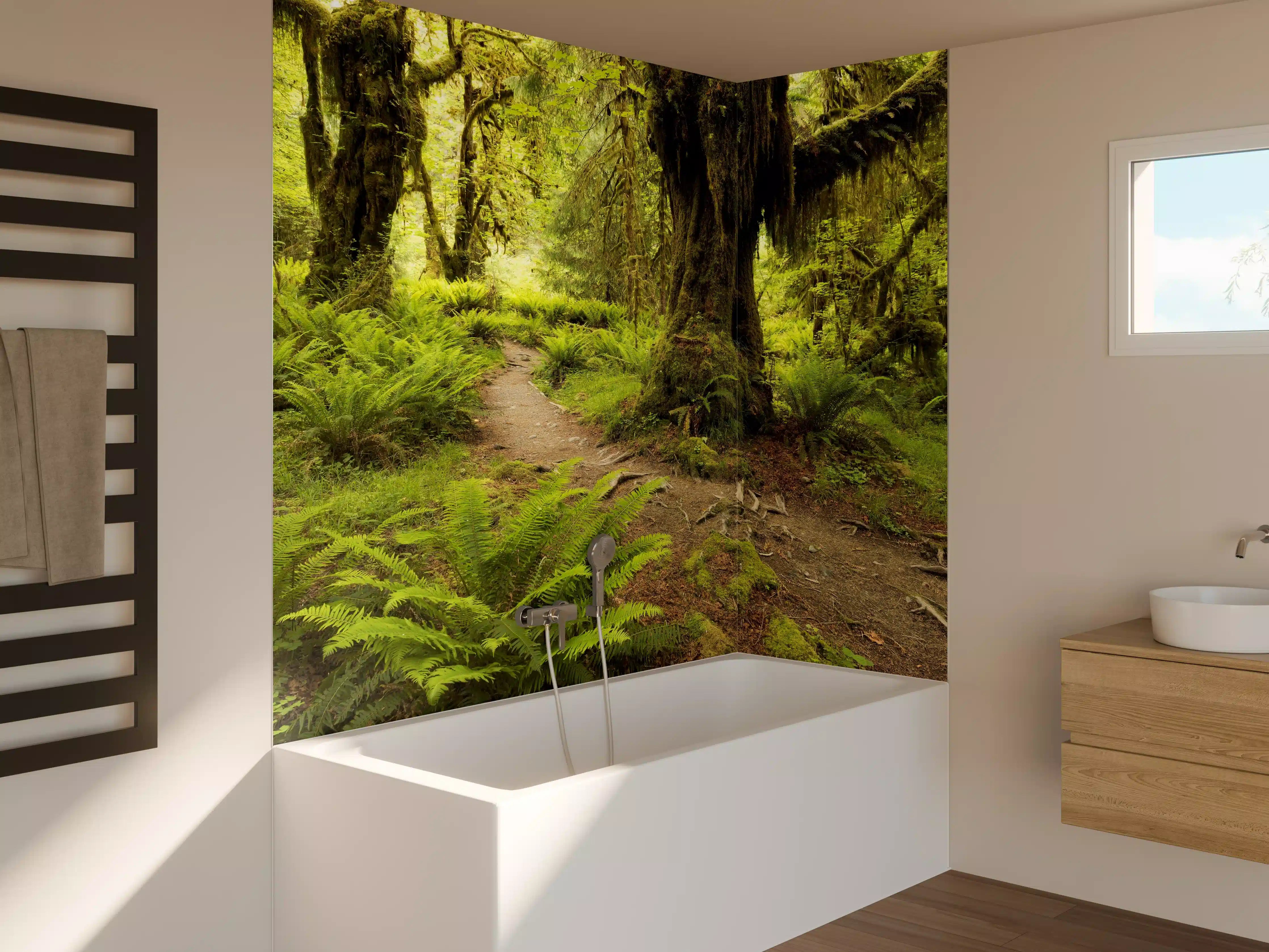 Badewannen-Rückwand - Regenwald in Amerika