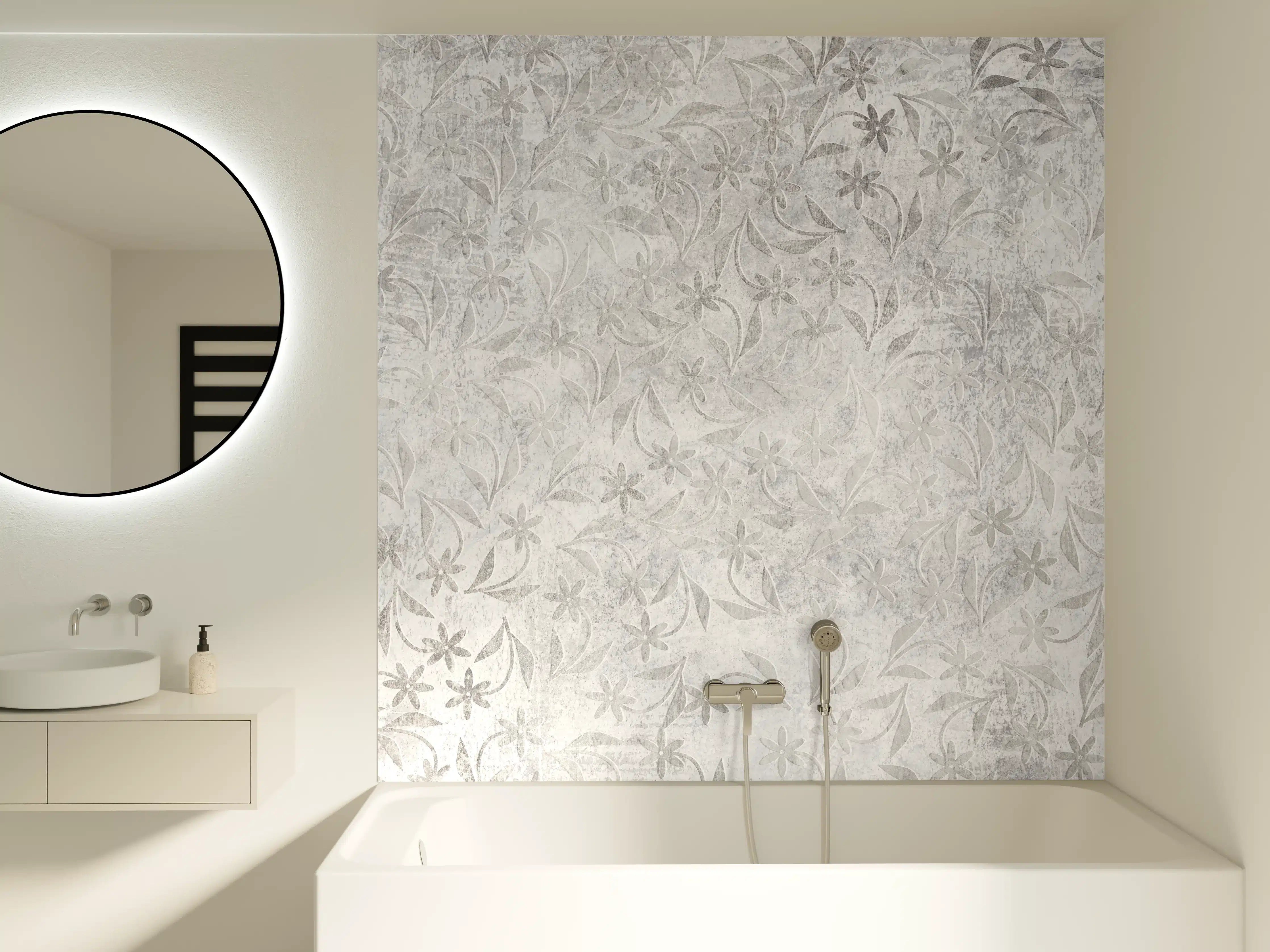 Badewannen-Rückwand - Retro Blumen Textur