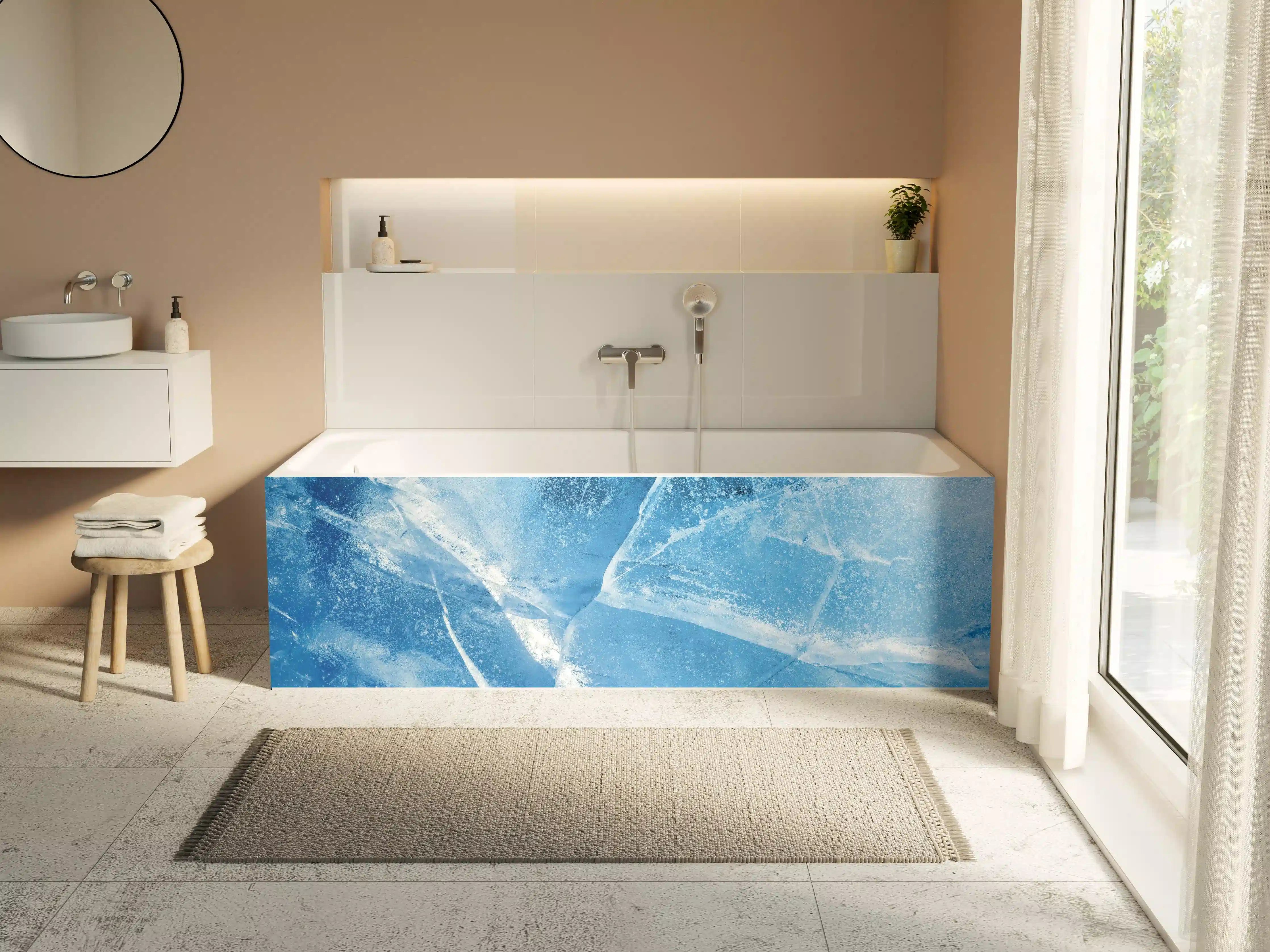 Badewannen-Rückwand - Rissiger Eisblock