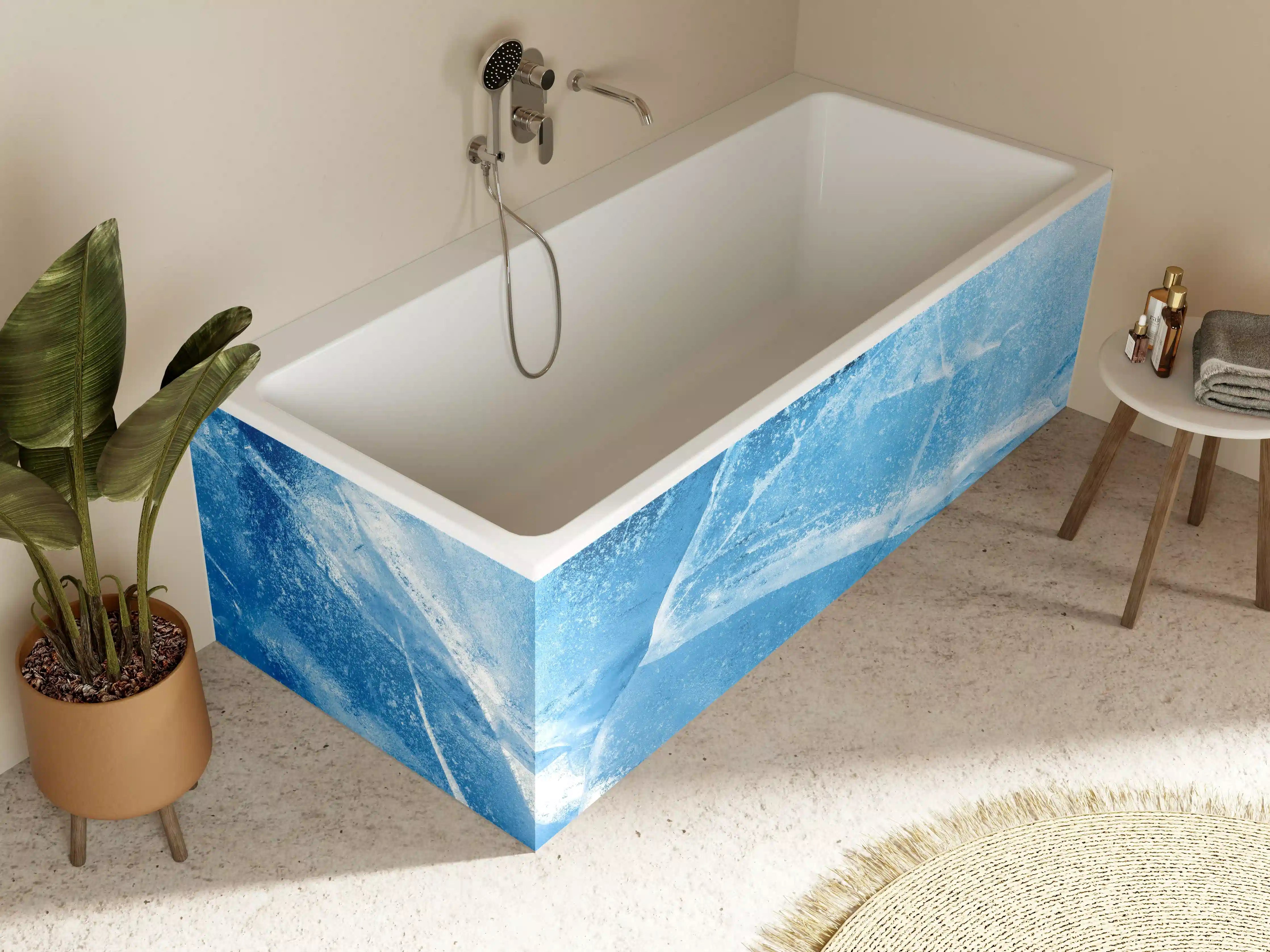 Badewannen-Rückwand - Rissiger Eisblock