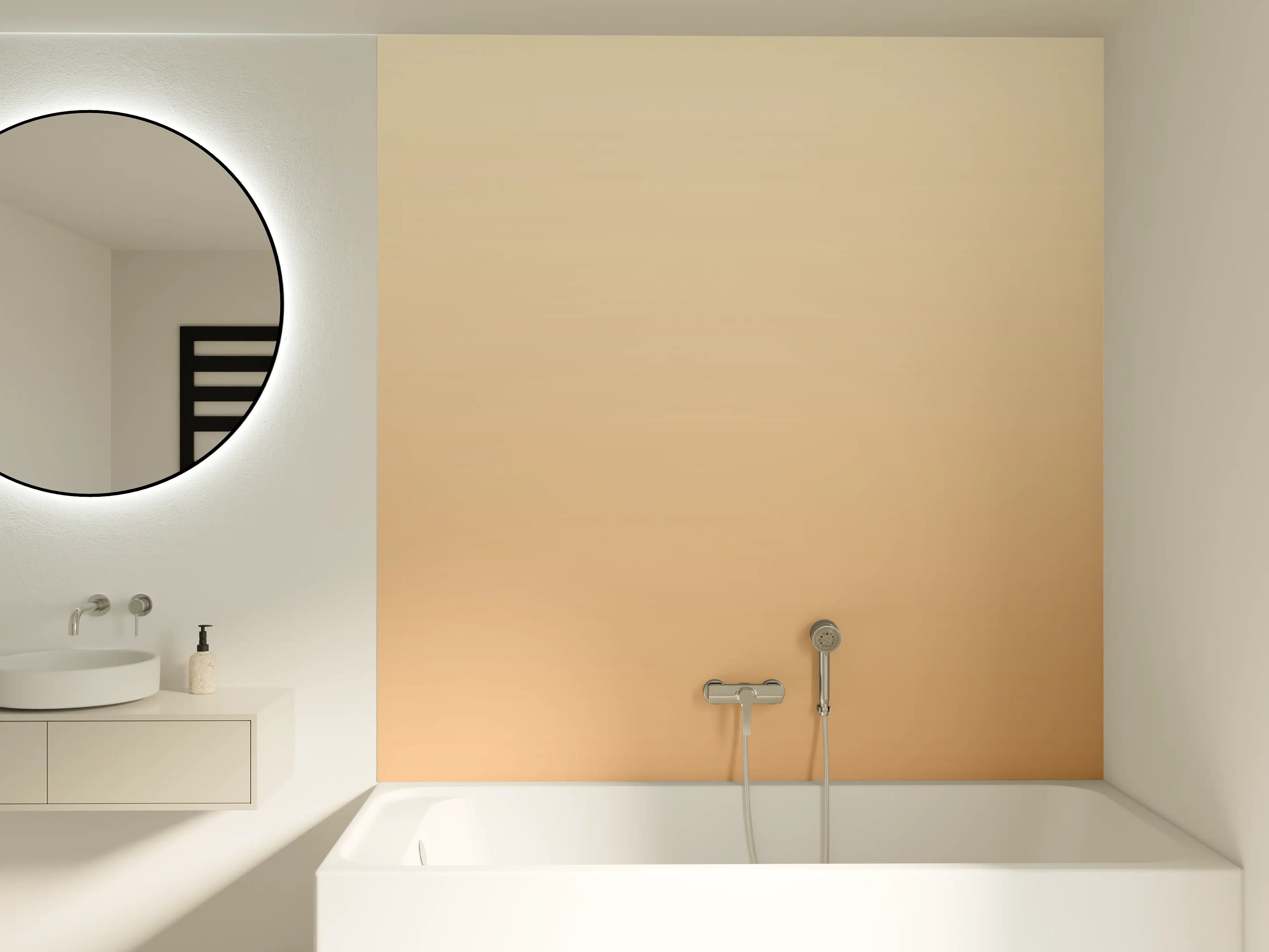 Badewannen-Rückwand - Rosa Farbverlauf