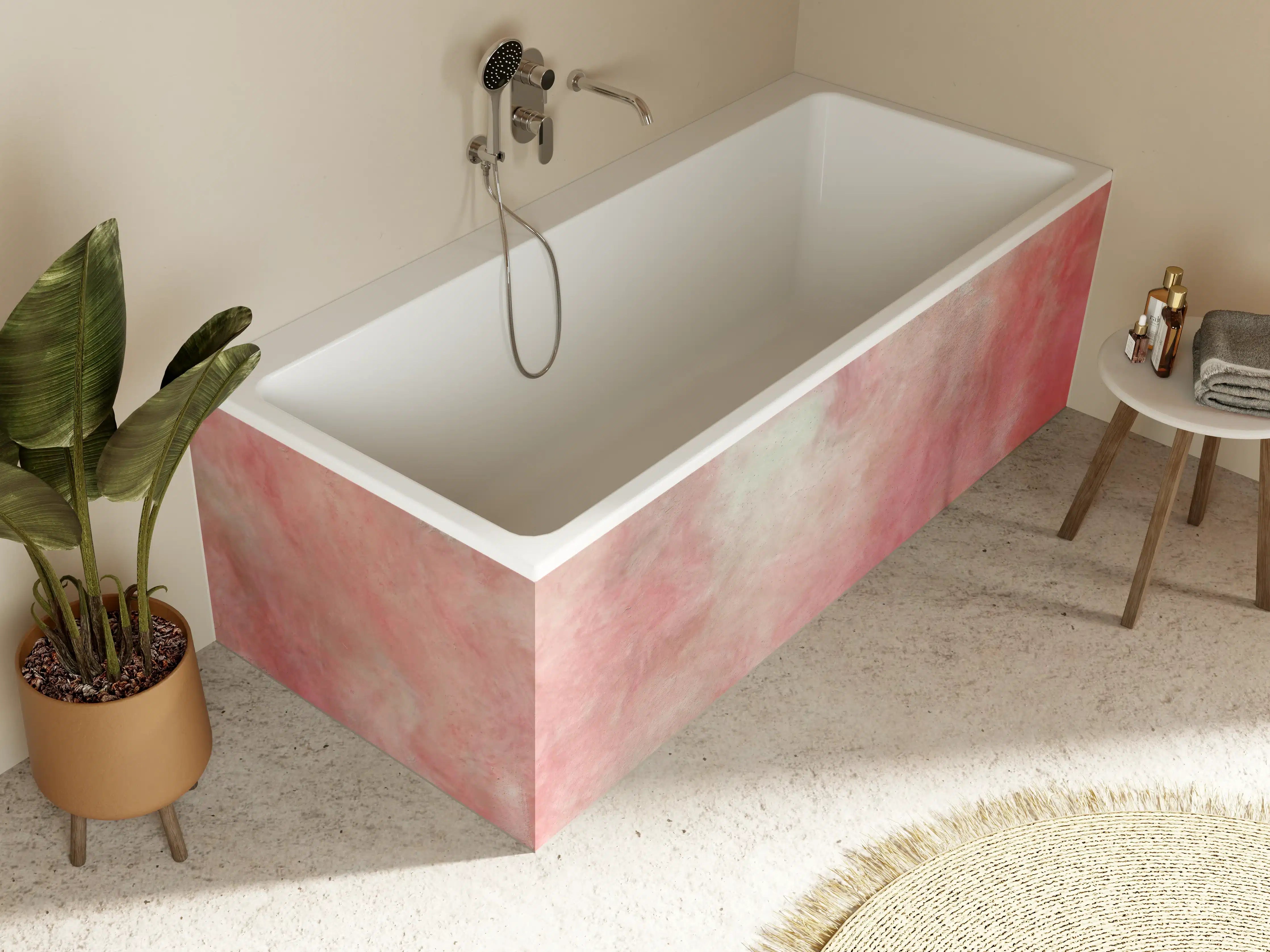 Badewannen-Rückwand - Rosa Marble Textur 