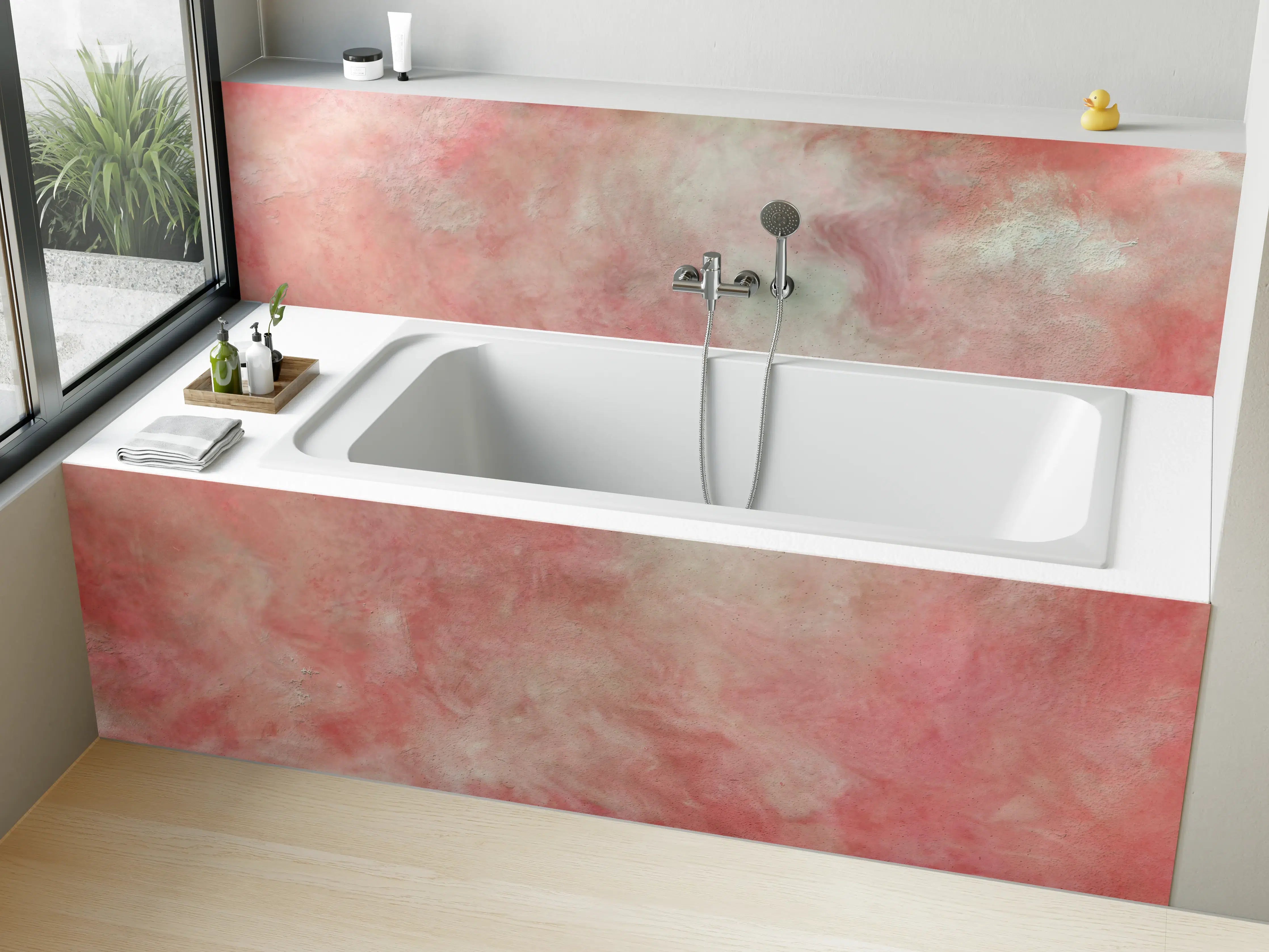 Badewannen-Rückwand - Rosa Marble Textur 