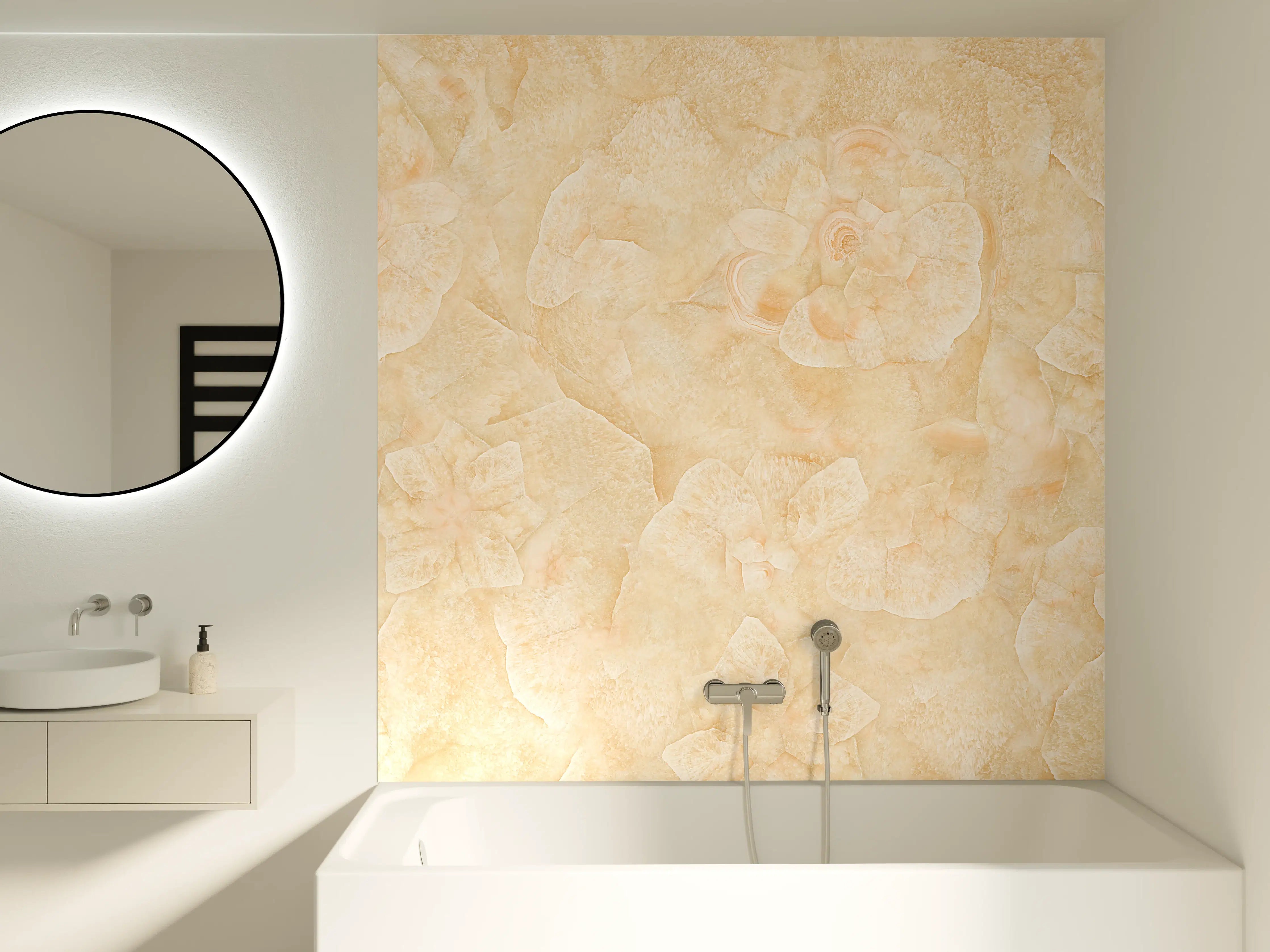 Badewannen-Rückwand - Rosa Marmorstein Textur