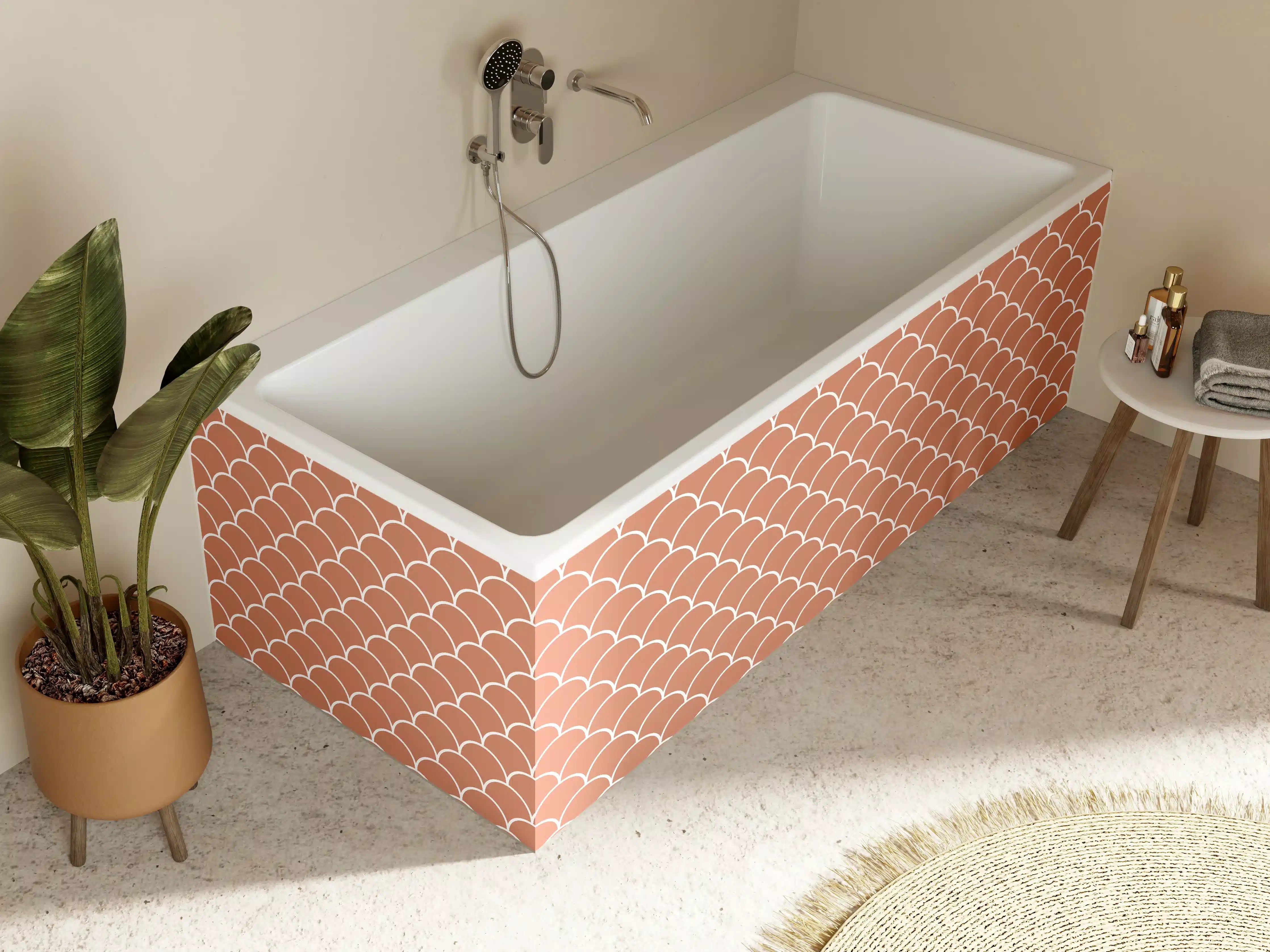 Badewannen-Rückwand - Roségoldene Skarlette-Designs