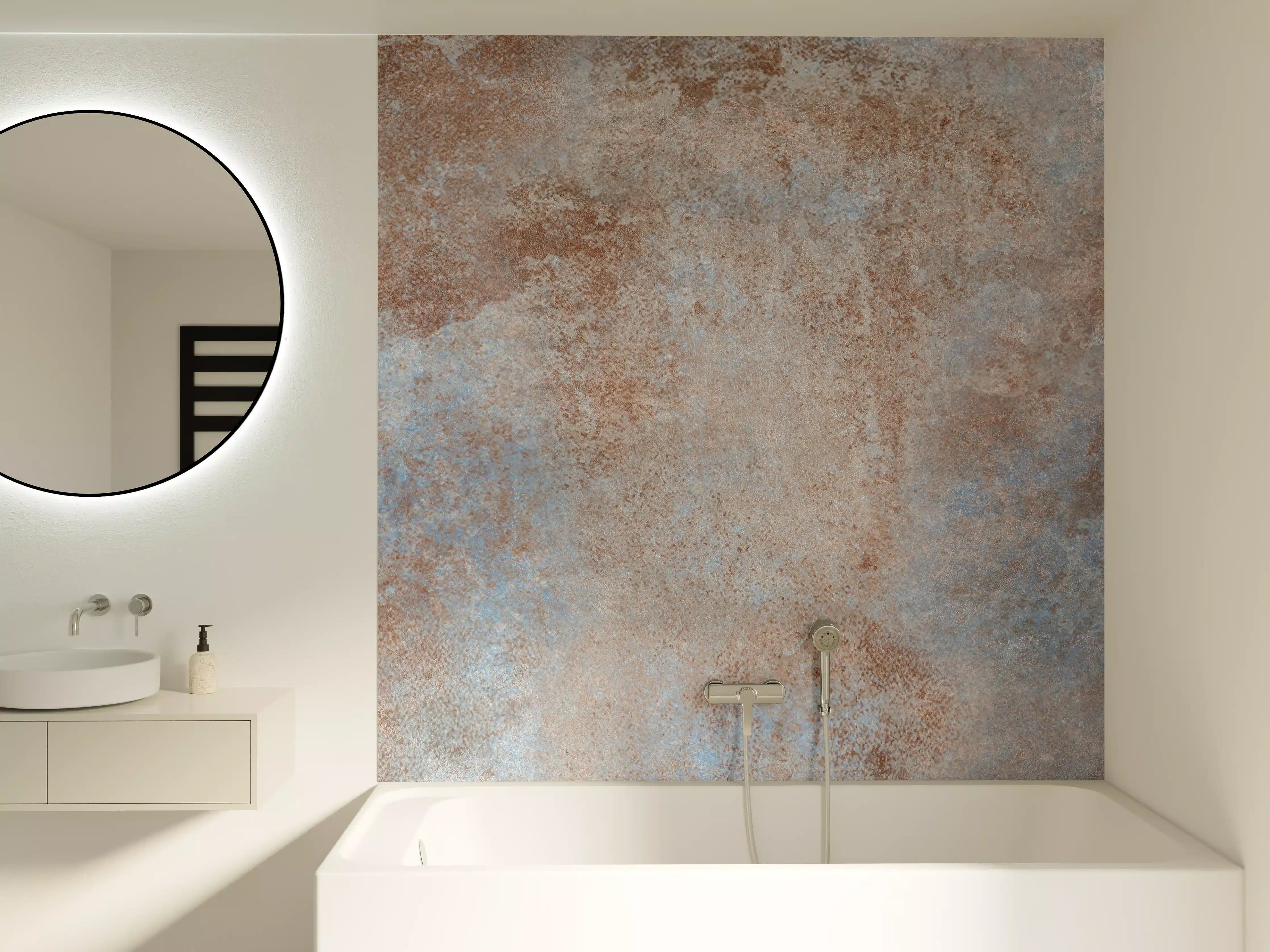 Badewannen-Rückwand - Rostige Metallplatte