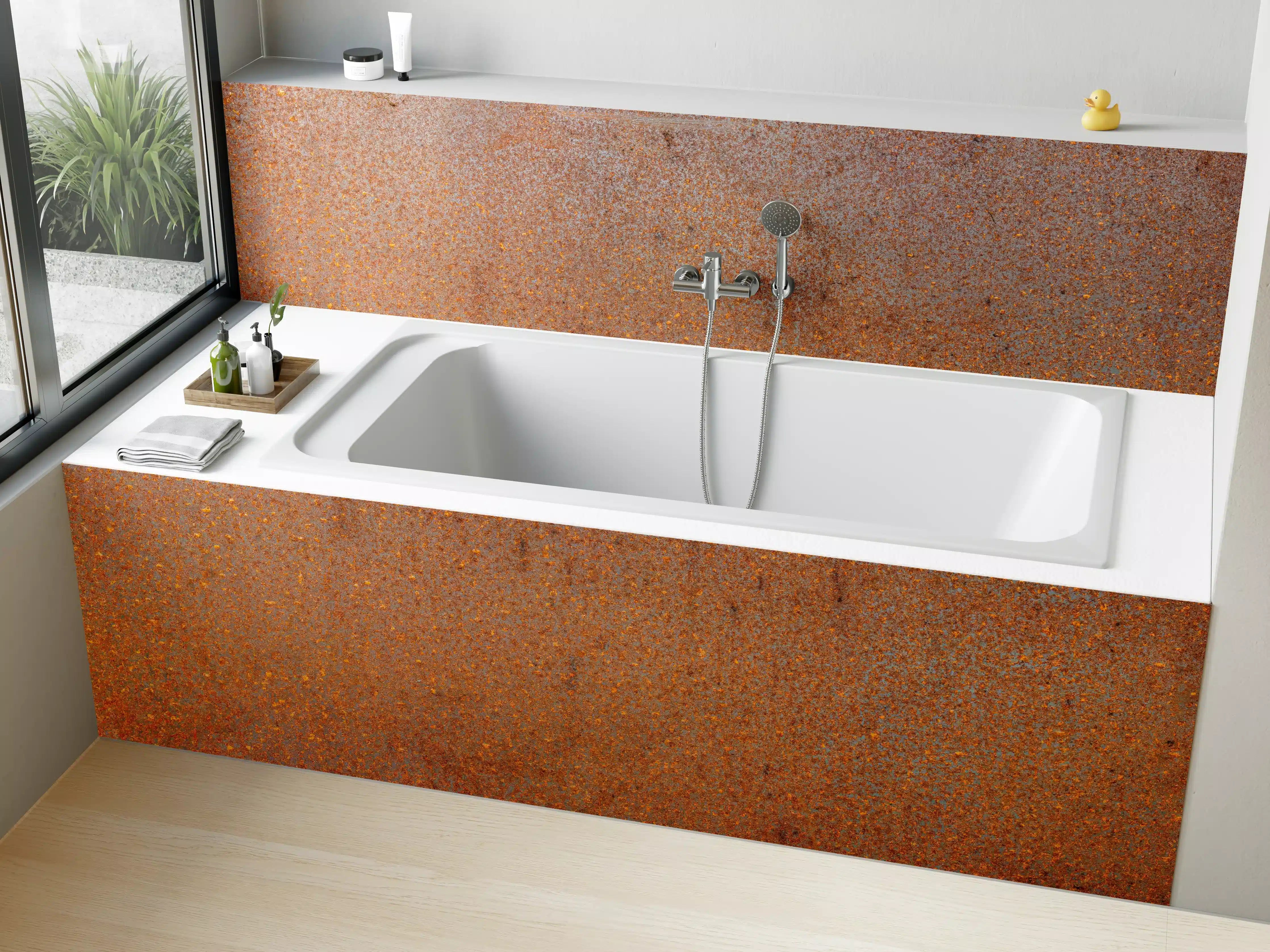 Badewannen-Rückwand - Rostige Stahl Textur
