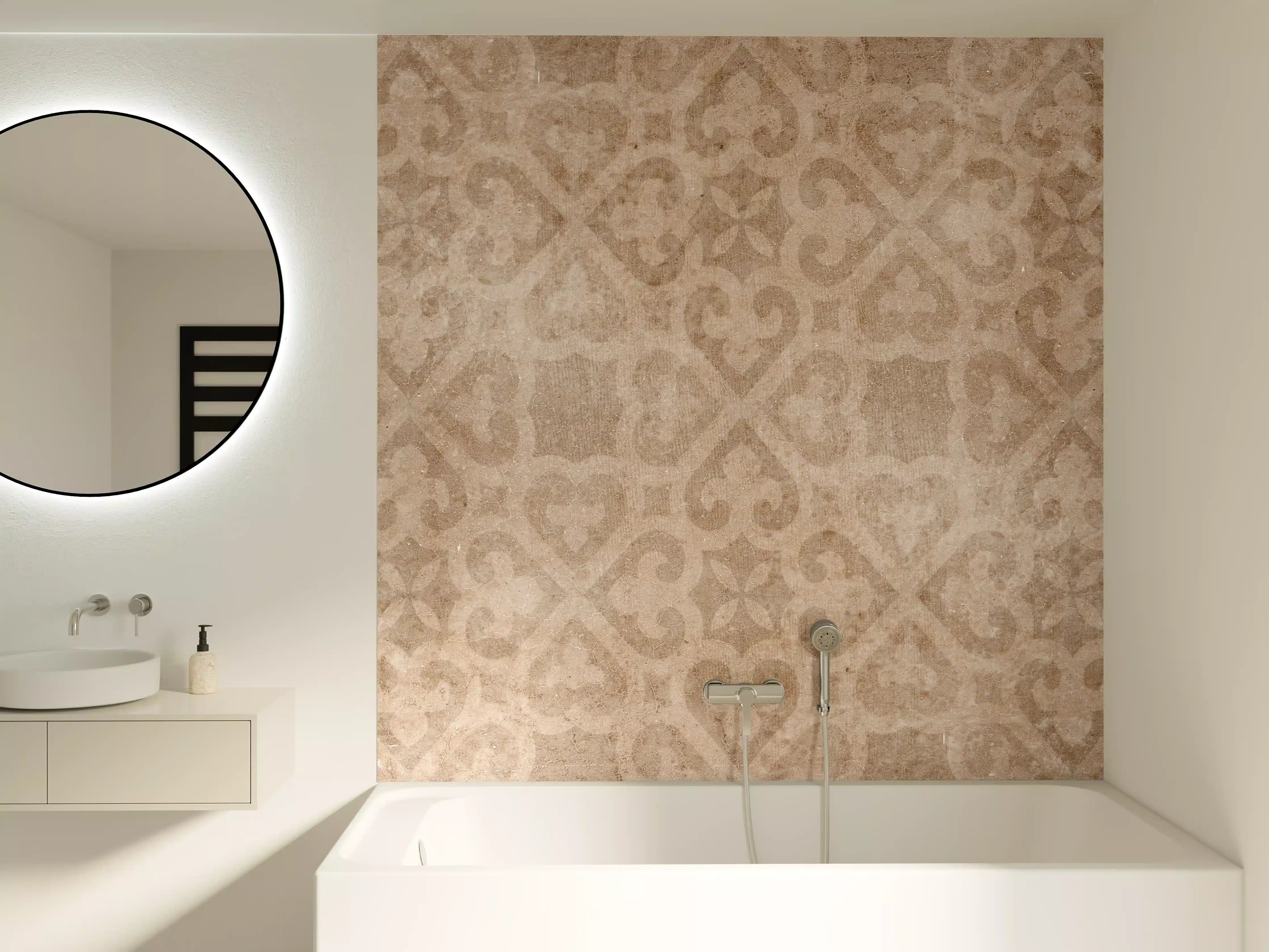 Badewannen-Rückwand - Rostige Vintage-Patchwork-Fliesen