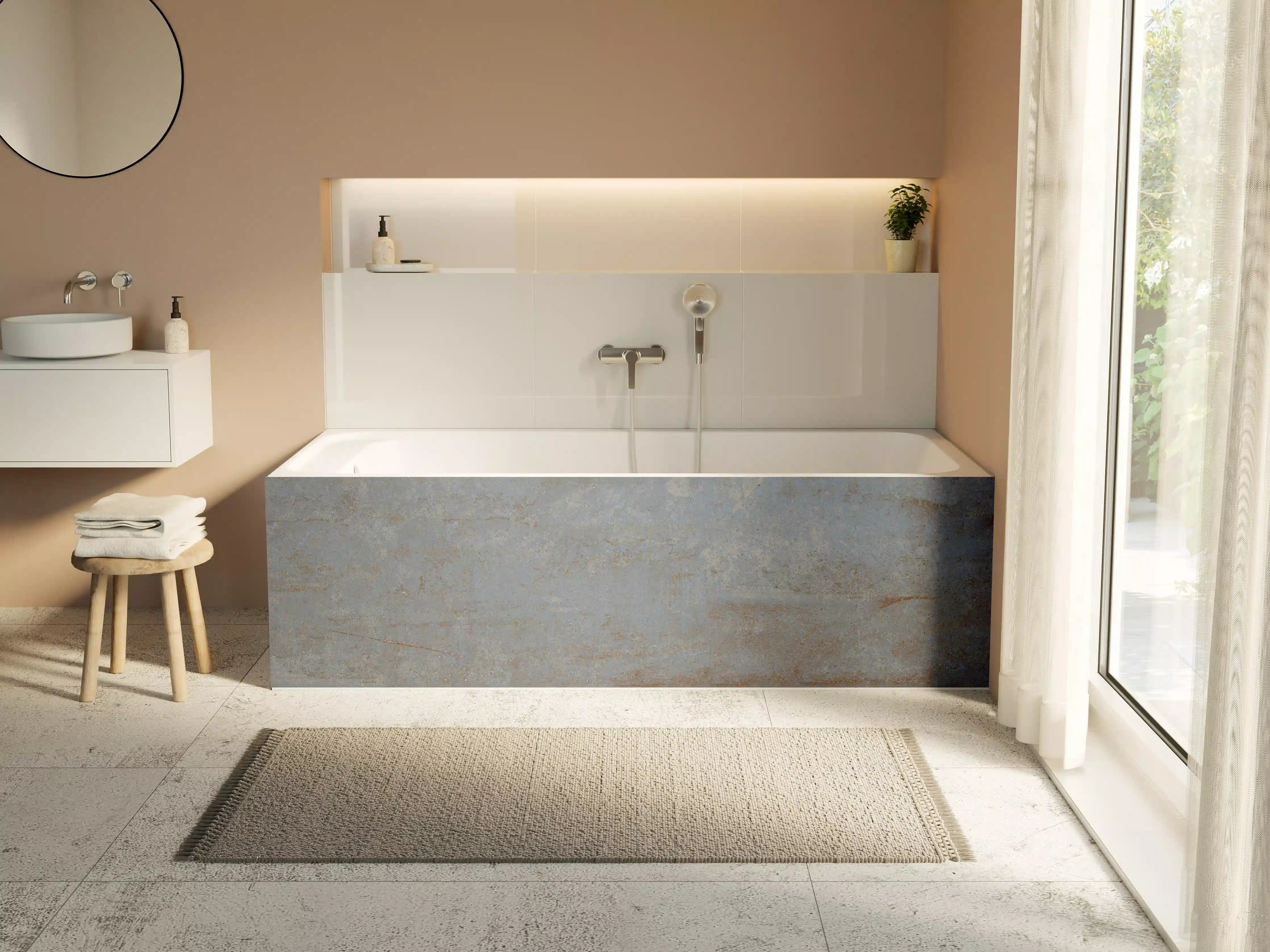 Badewannen-Rückwand - Rostiger Marmor aus Zement Textur