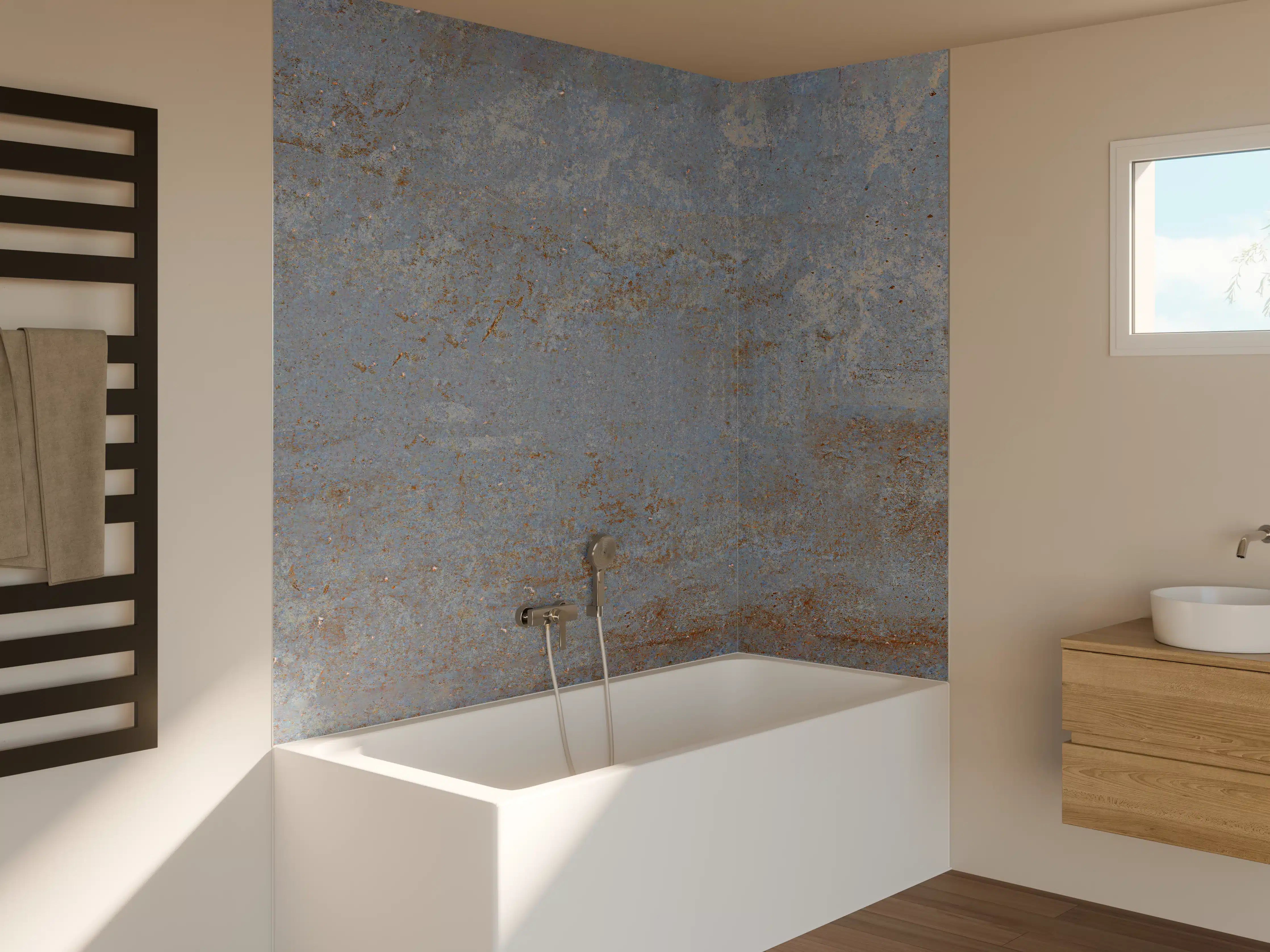 Badewannen-Rückwand - Rostiger Marmor aus Zement Textur