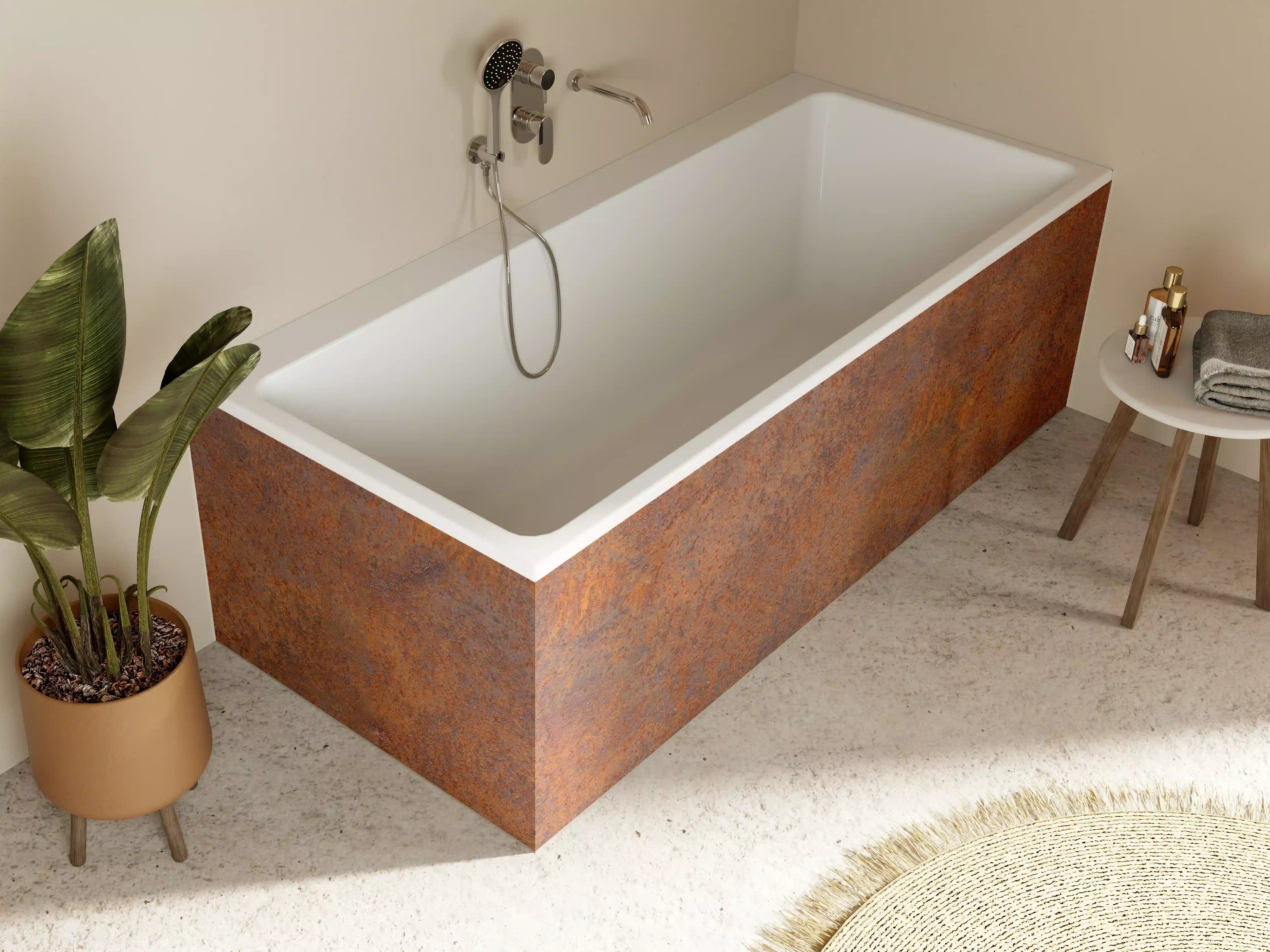 Badewannen-Rückwand - Rostiges Metall