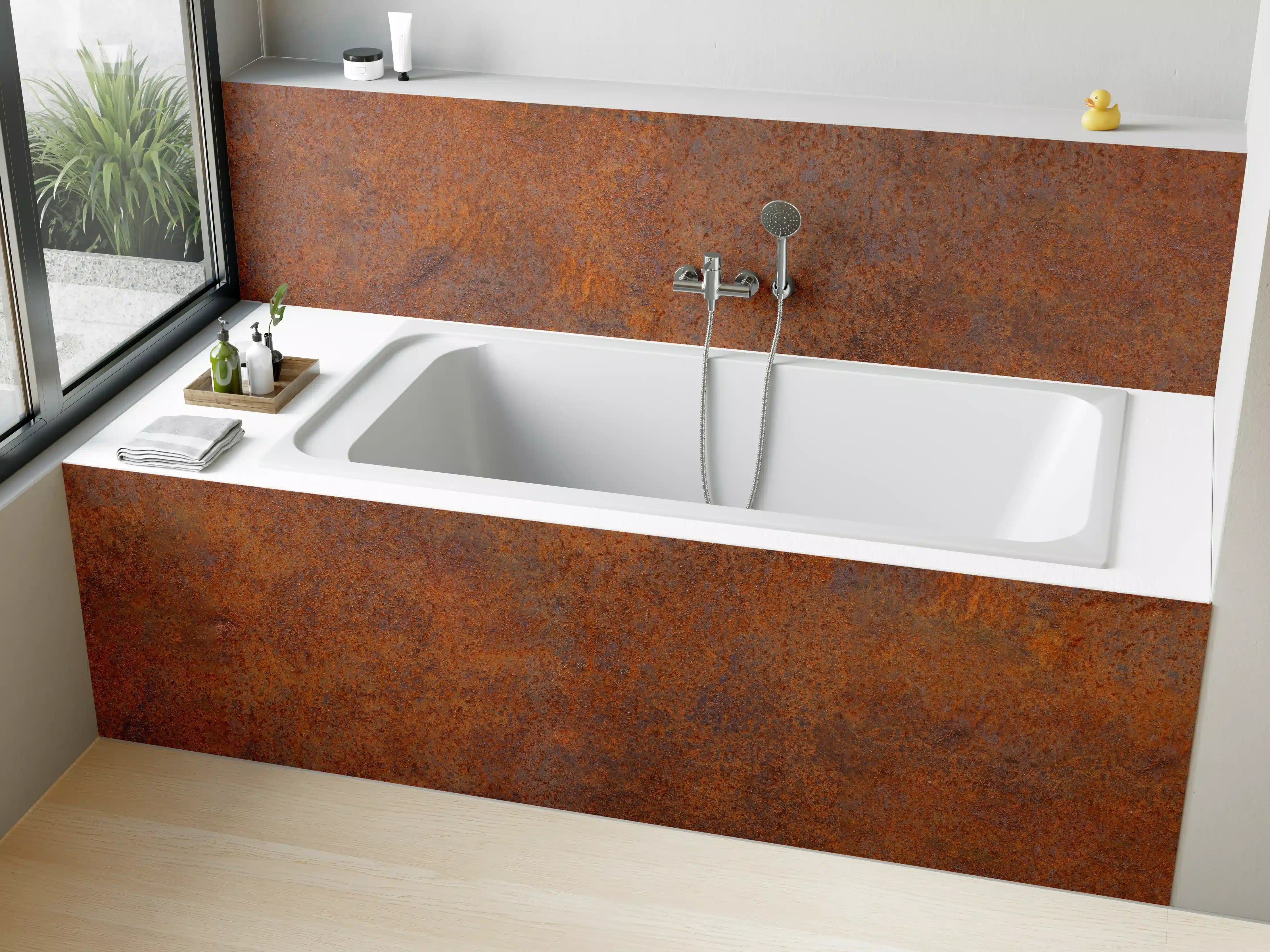 Badewannen-Rückwand - Rostiges Metall