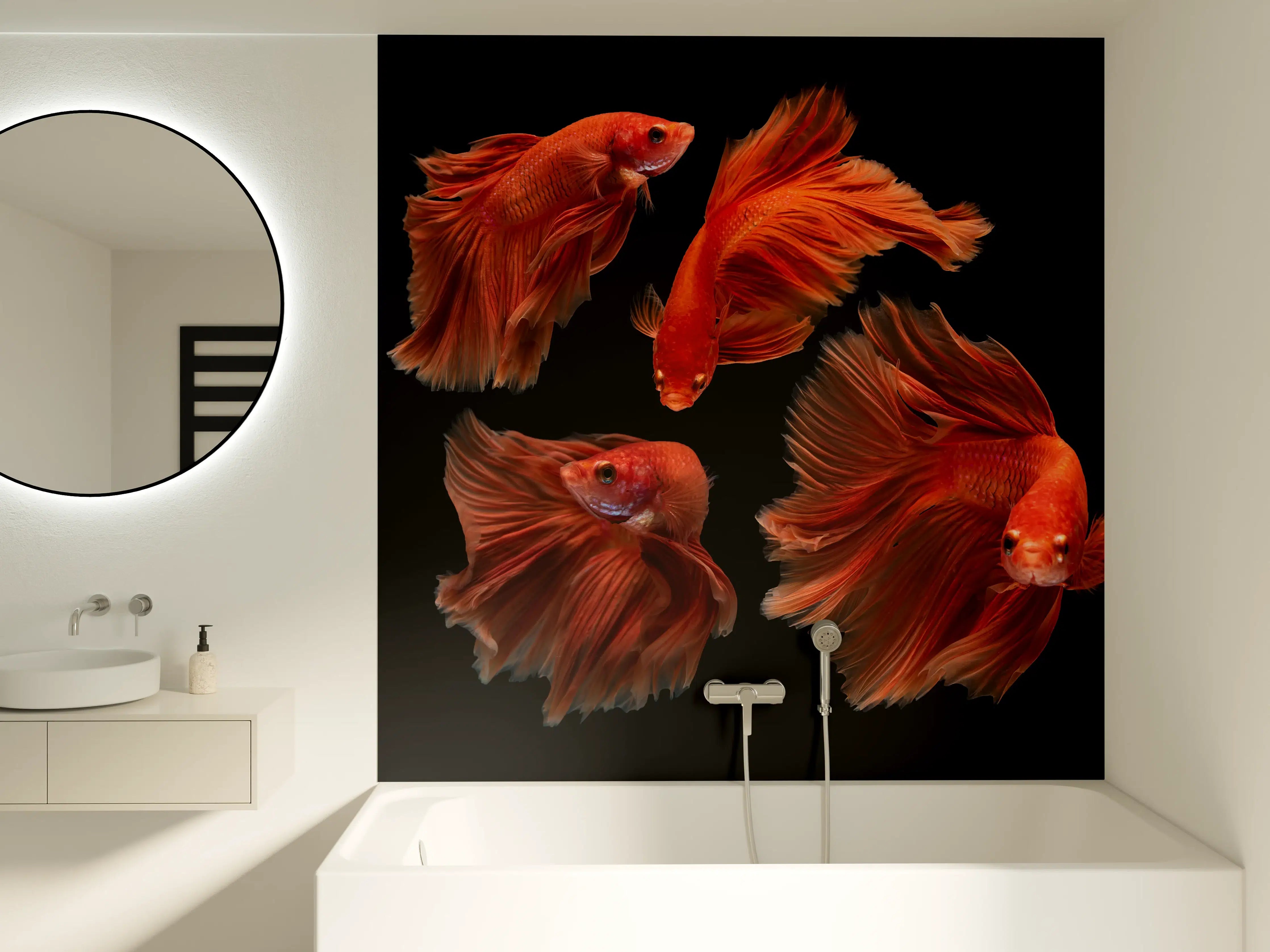 Badewannen-Rückwand - Roter Betta Fisch