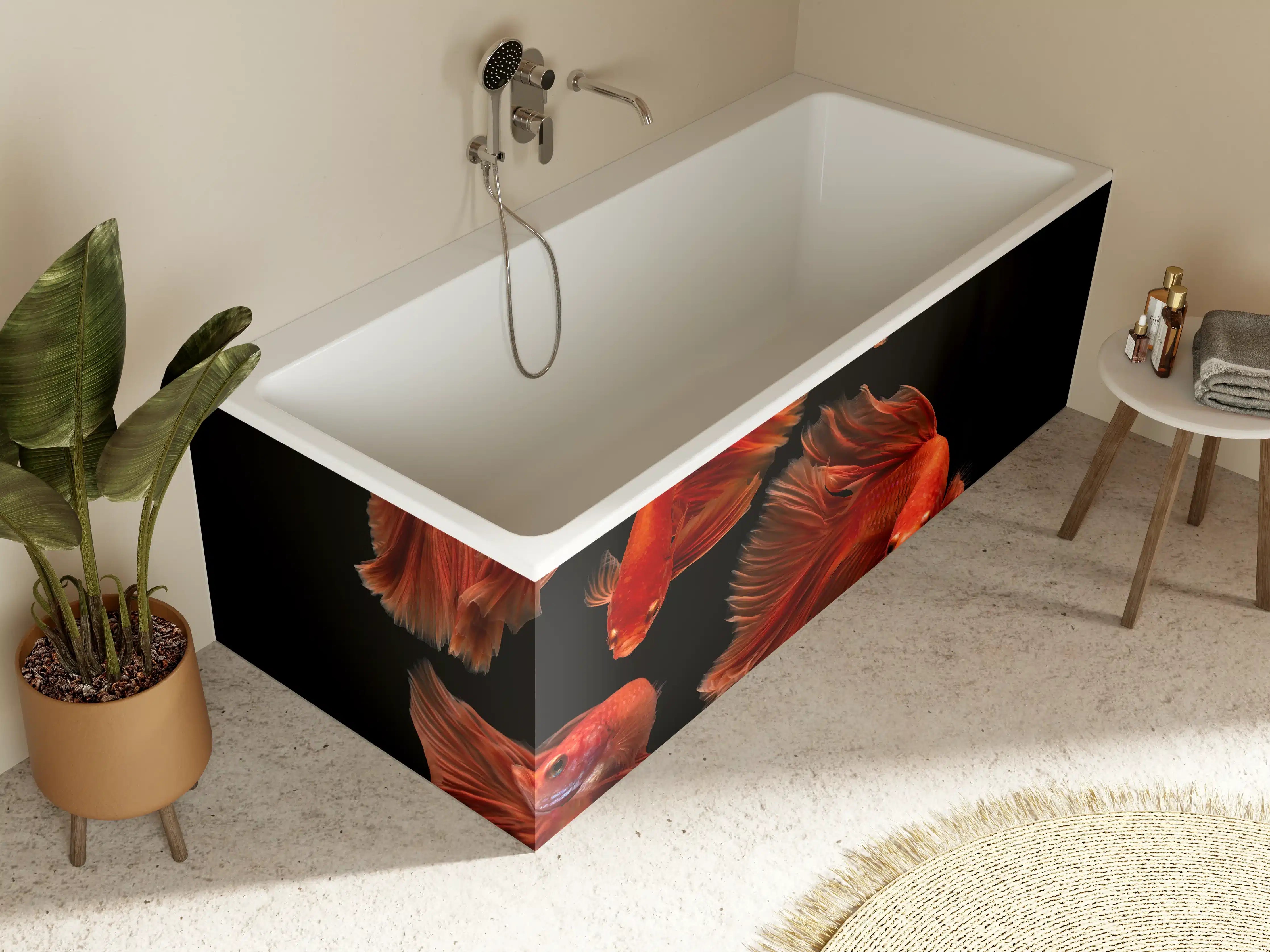 Badewannen-Rückwand - Roter Betta Fisch