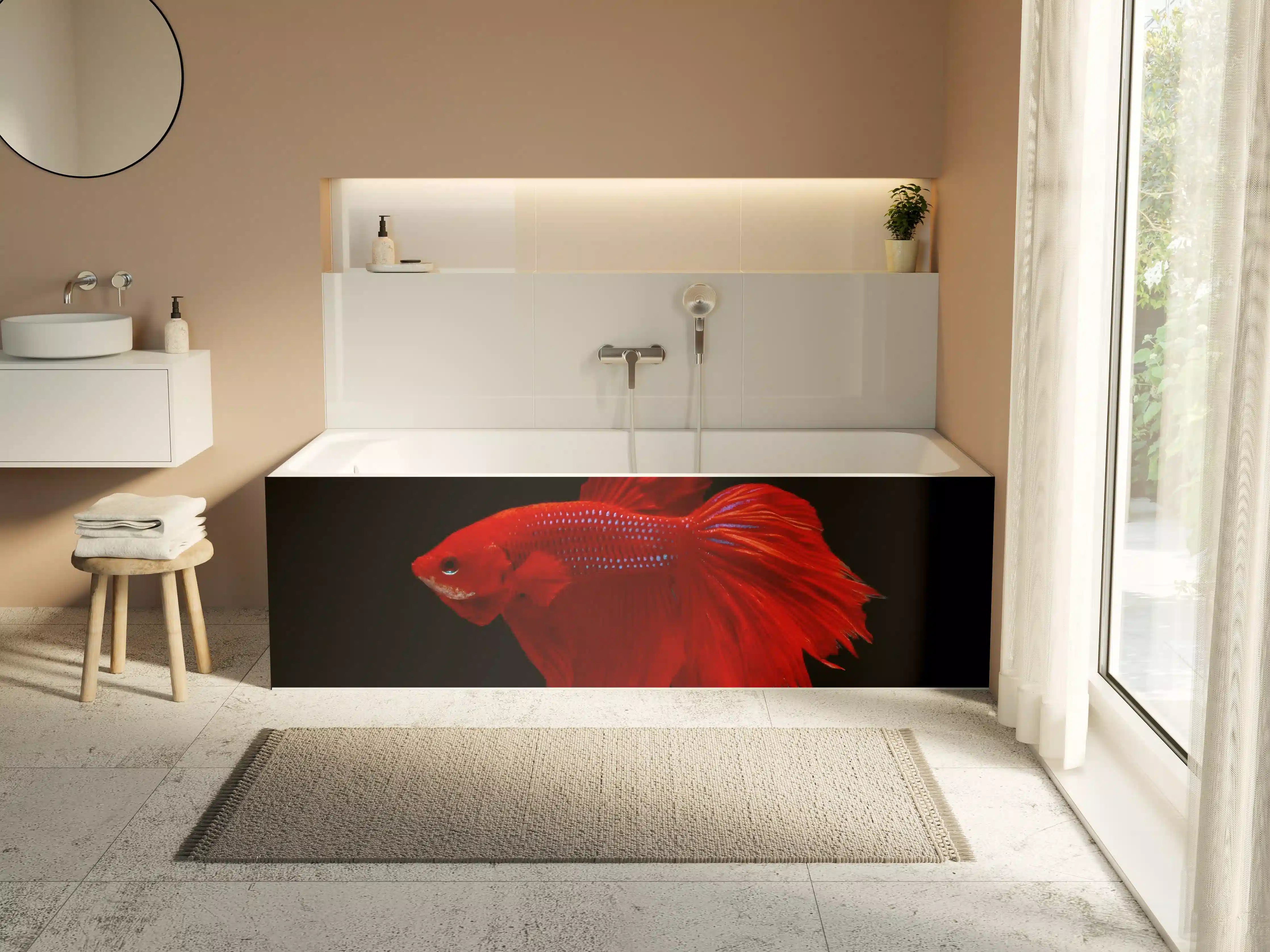 Badewannen-Rückwand - Roter Betta-Kampffisch
