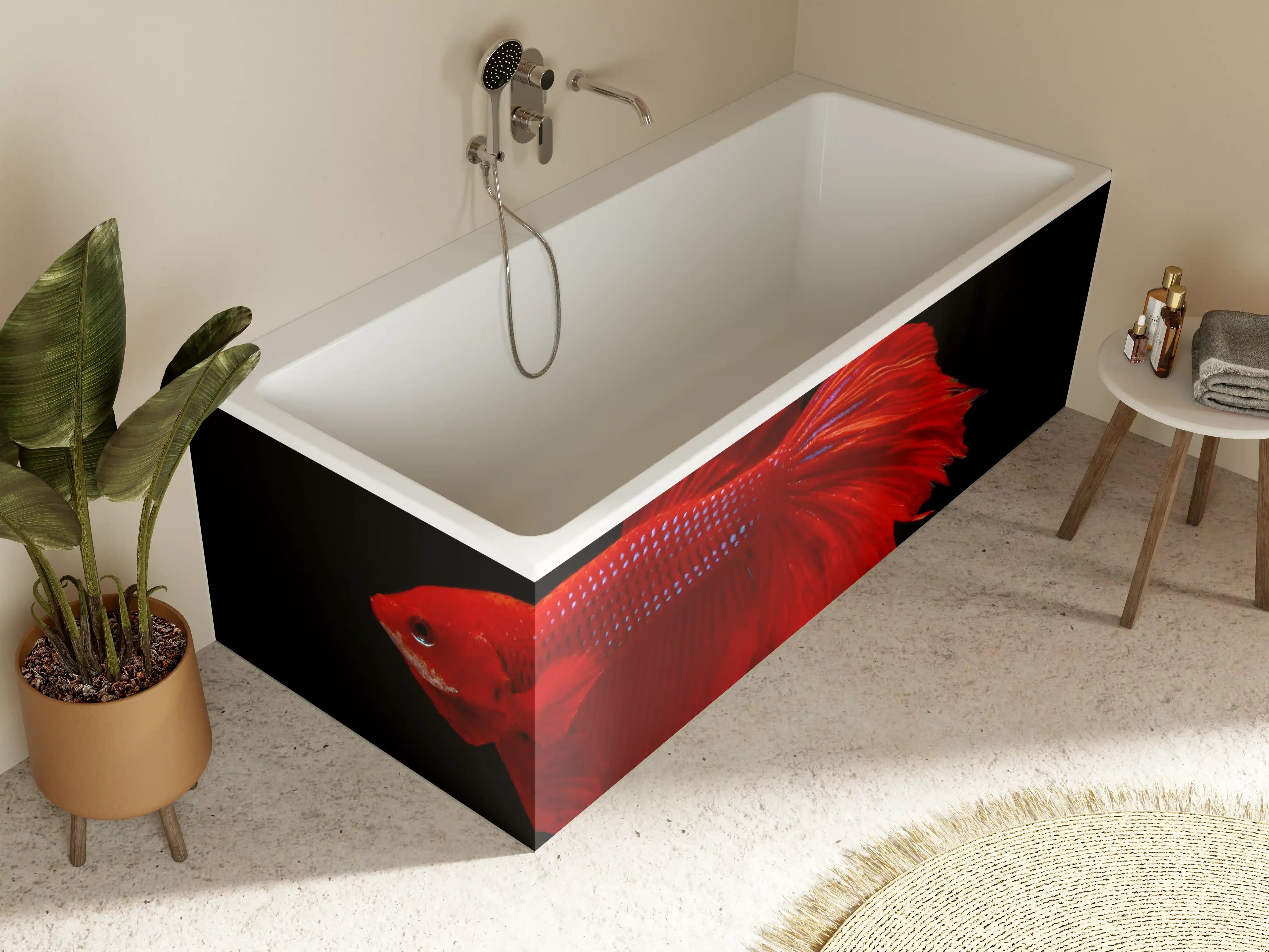 Badewannen-Rückwand - Roter Betta-Kampffisch