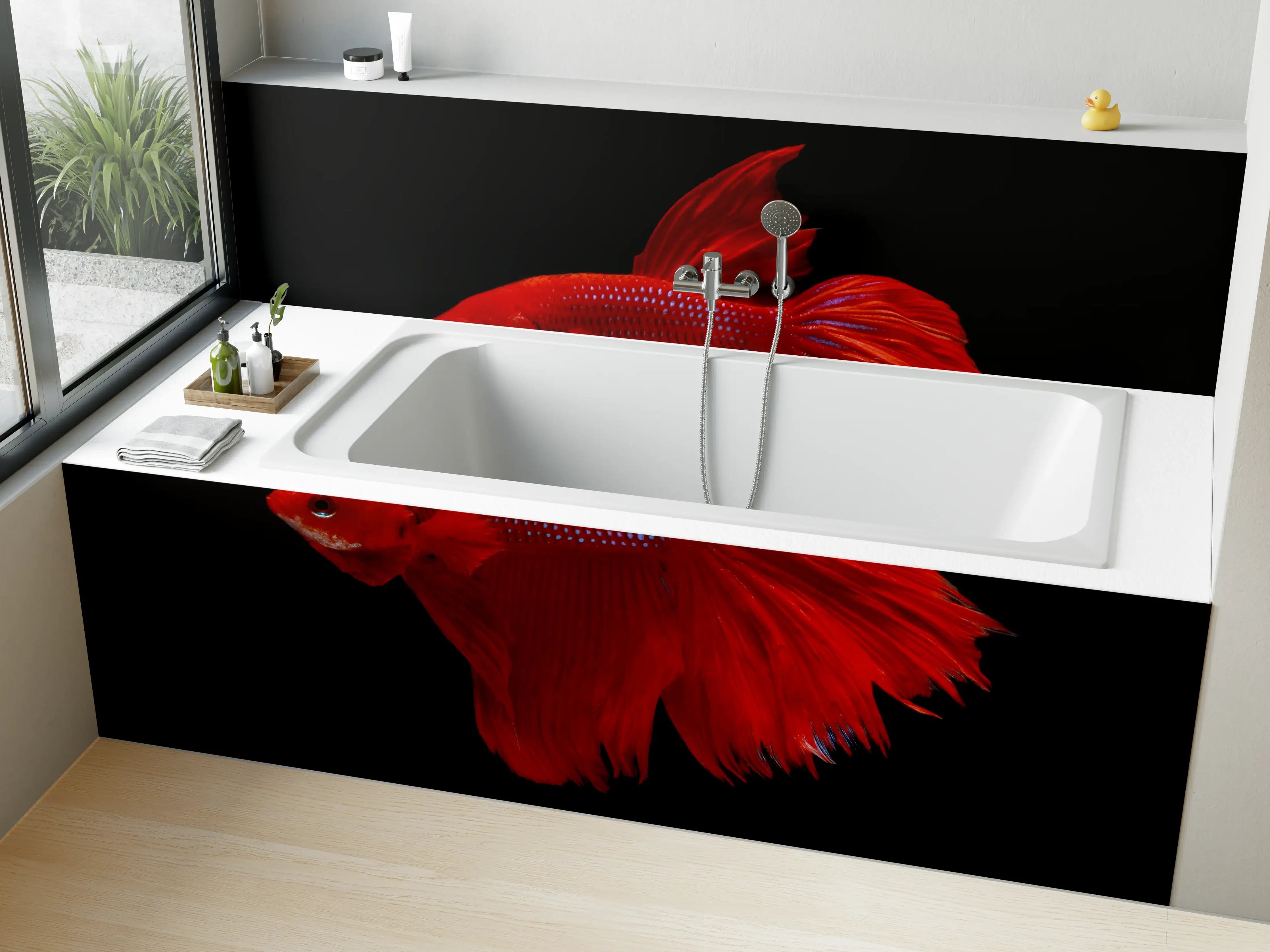 Badewannen-Rückwand - Roter Betta-Kampffisch