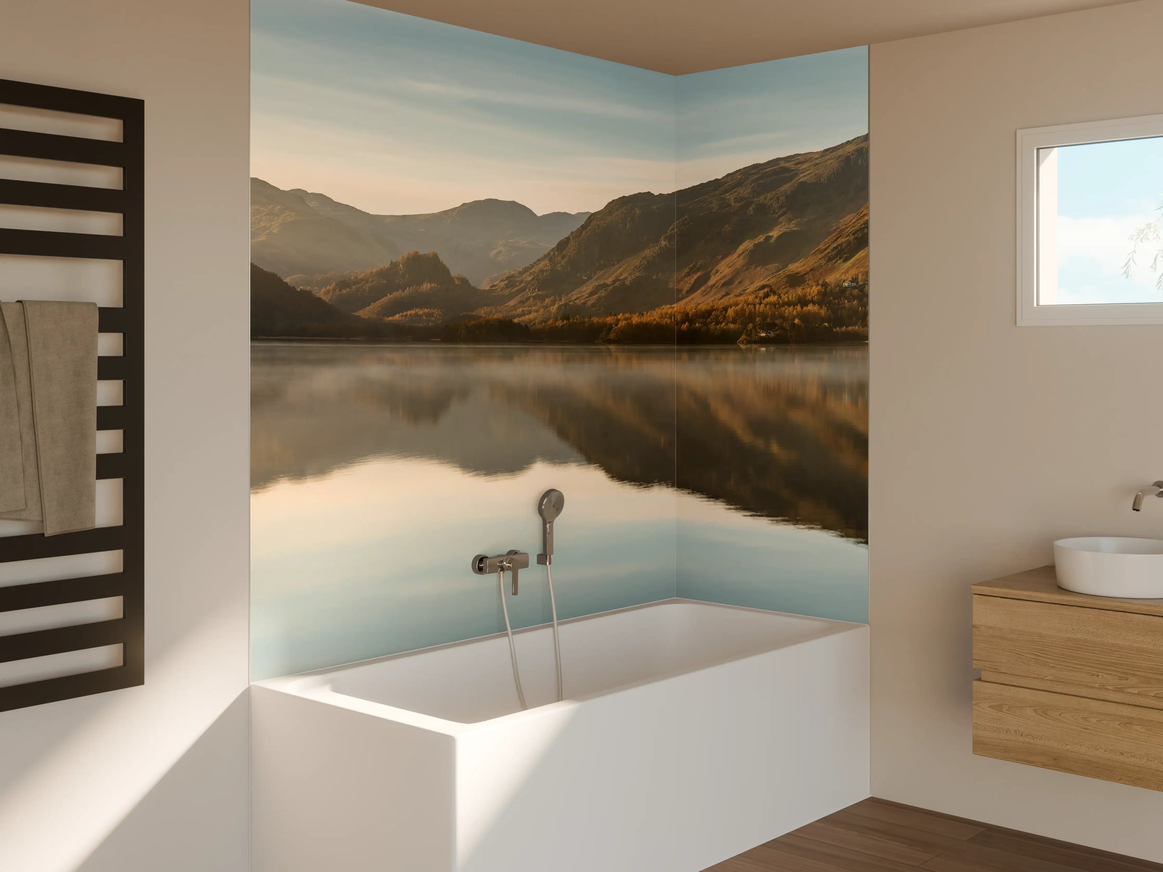 Badewannen-Rückwand - Ruhige Reflexionen im stillen Derwentwater