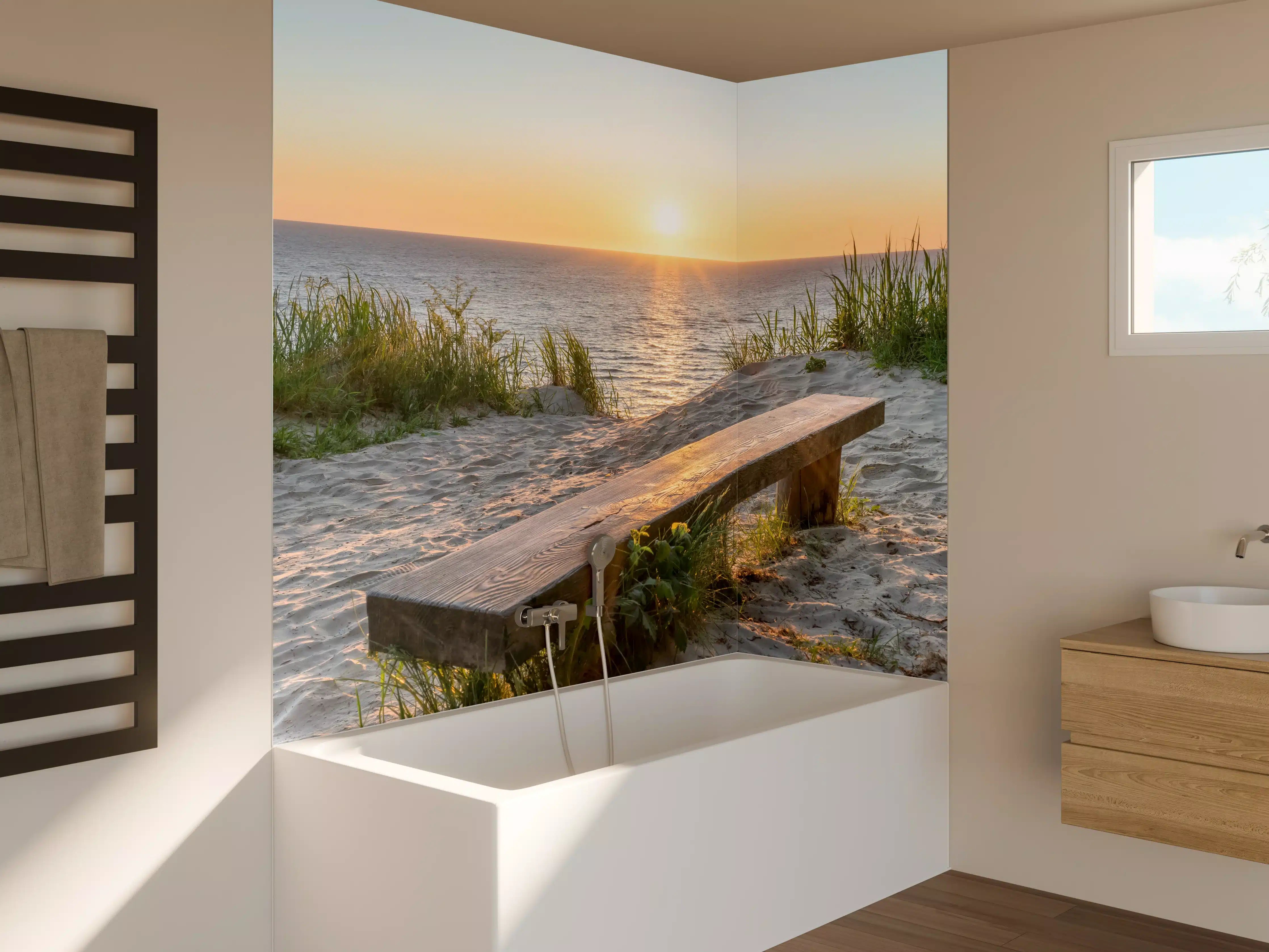 Badewannen-Rückwand - Ruhiger Sonnenuntergang - Ostsee