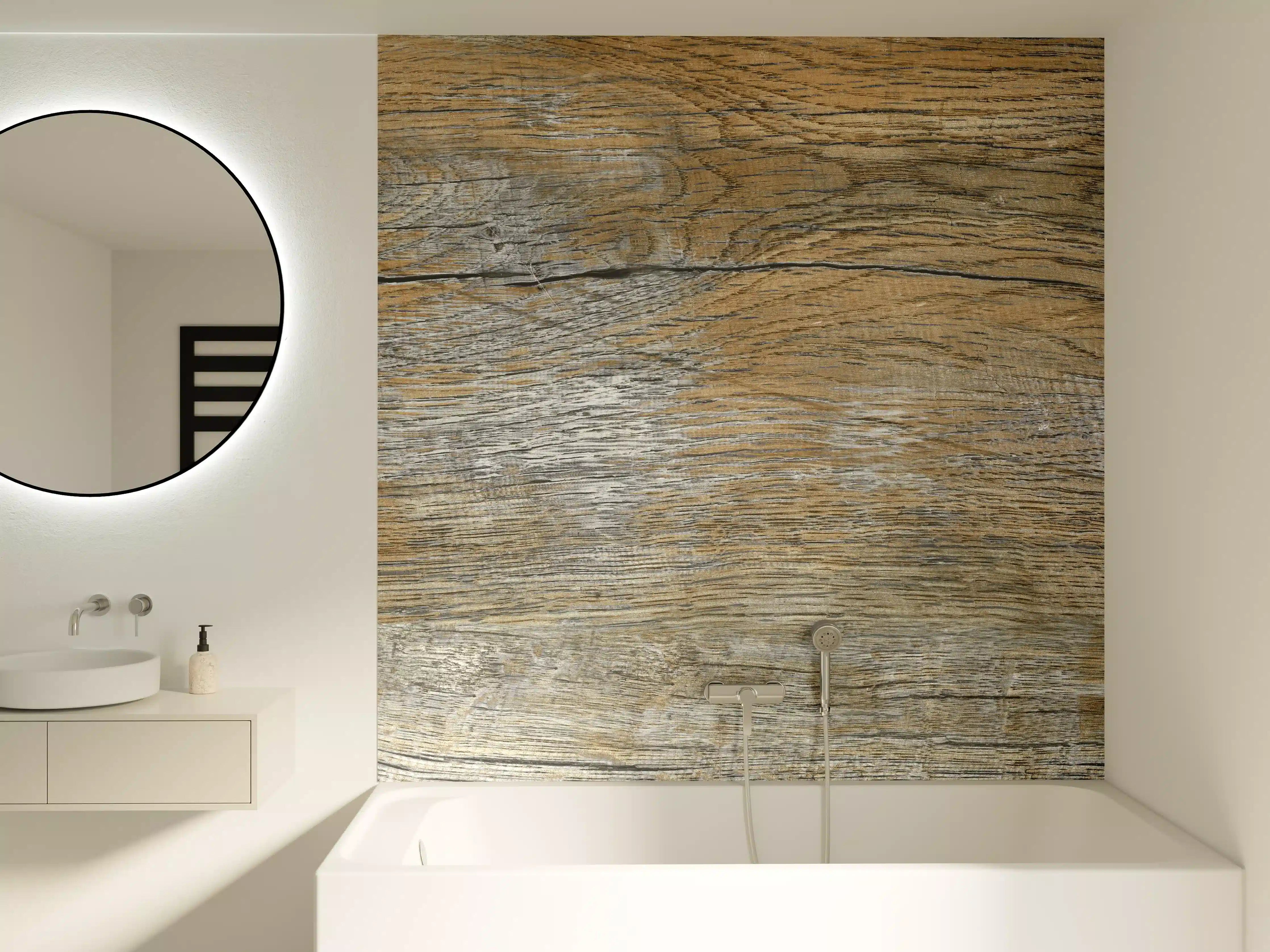 Badewannen-Rückwand - Rustikale Holz Textur