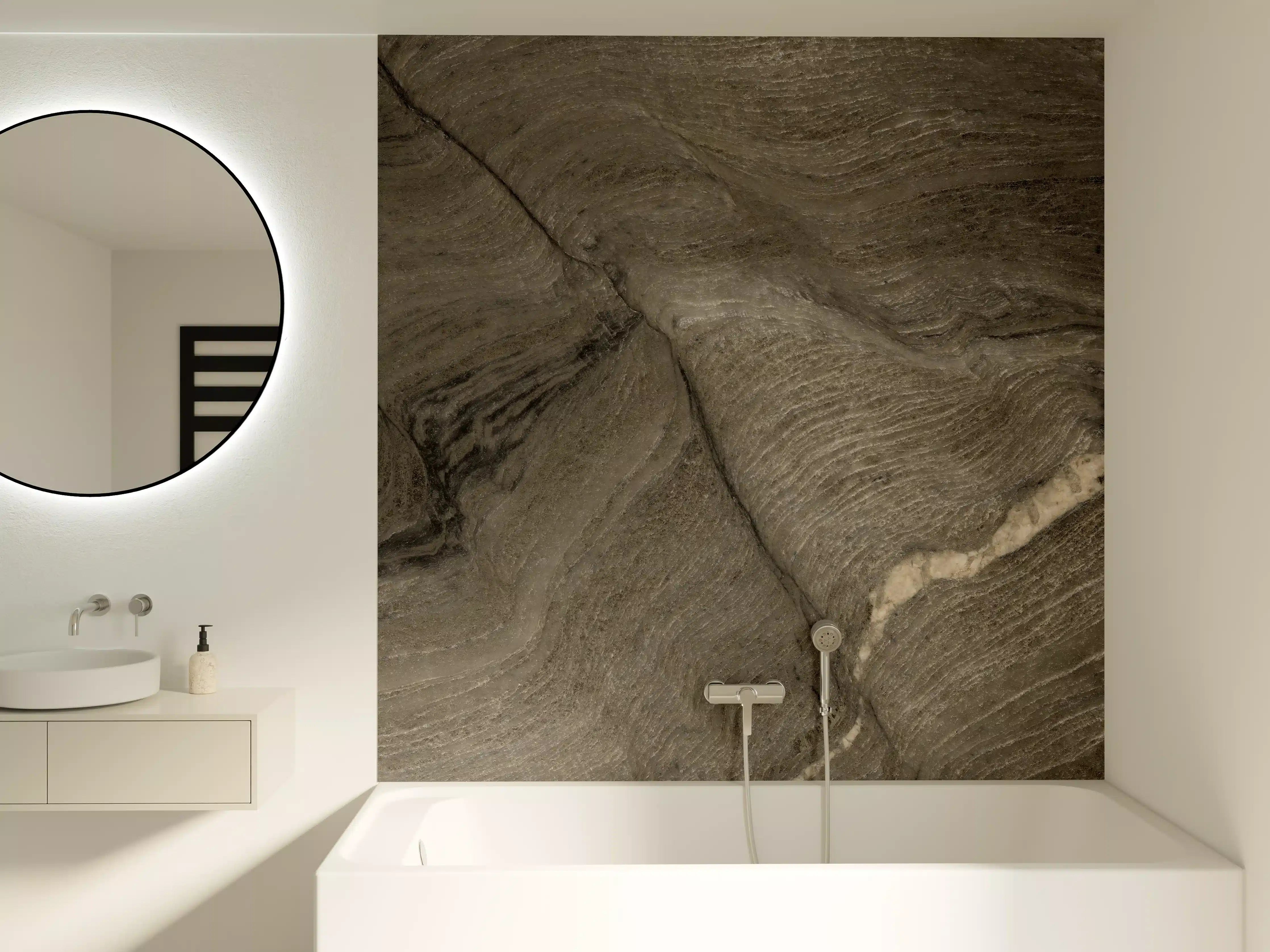 Badewannen-Rückwand - Rustikale Marmor Textur