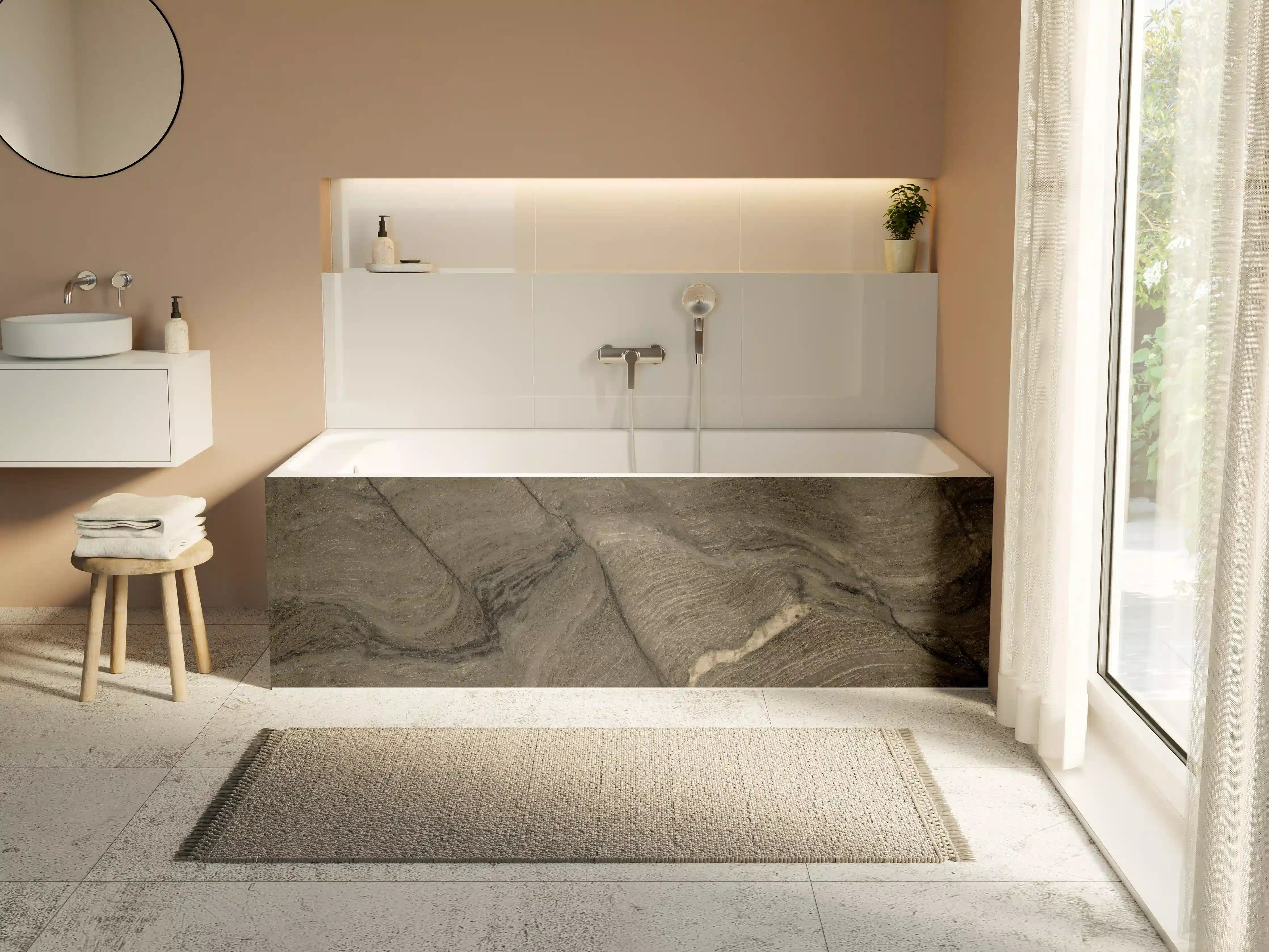 Badewannen-Rückwand - Rustikale Marmor Textur