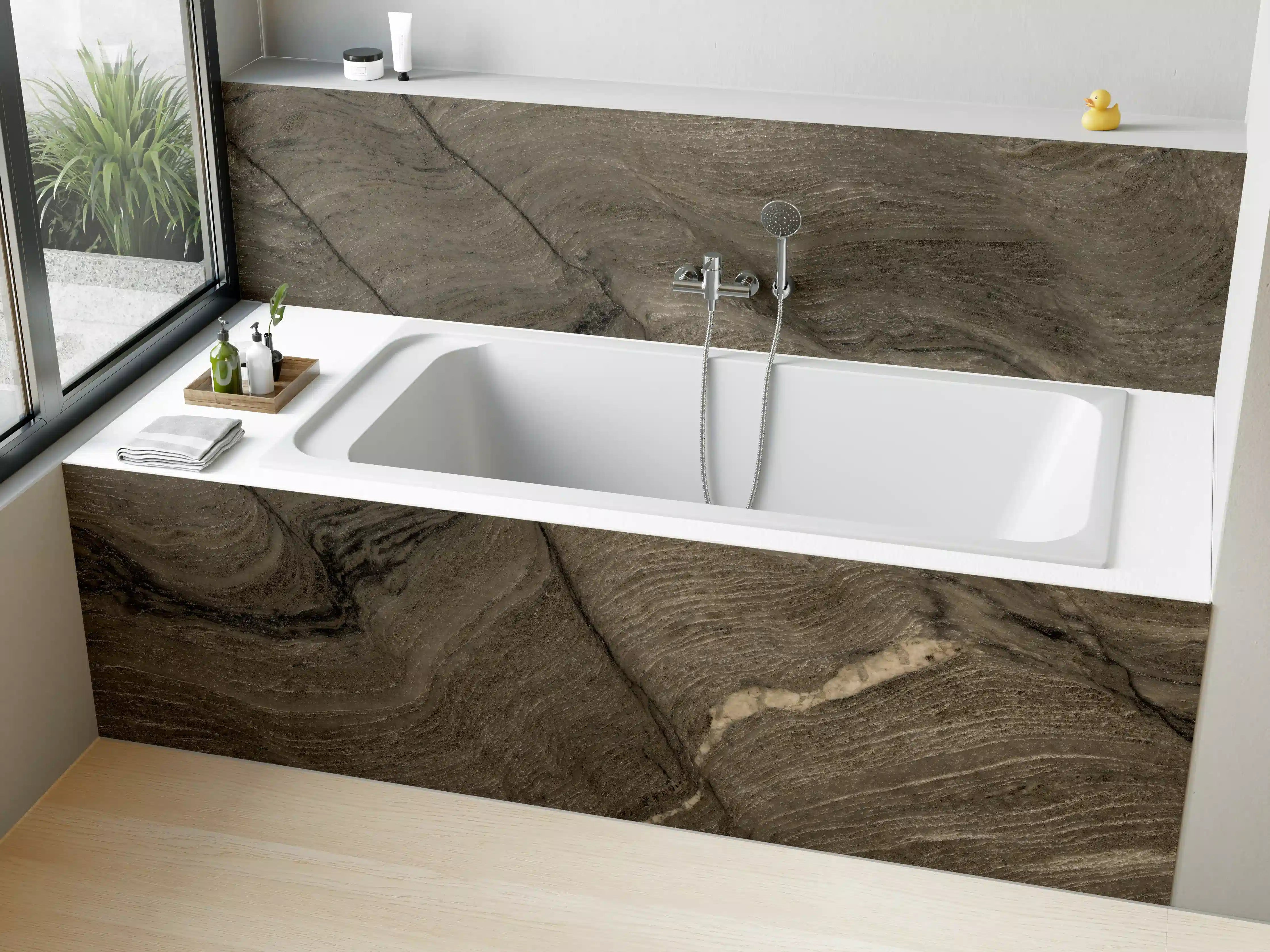 Badewannen-Rückwand - Rustikale Marmor Textur