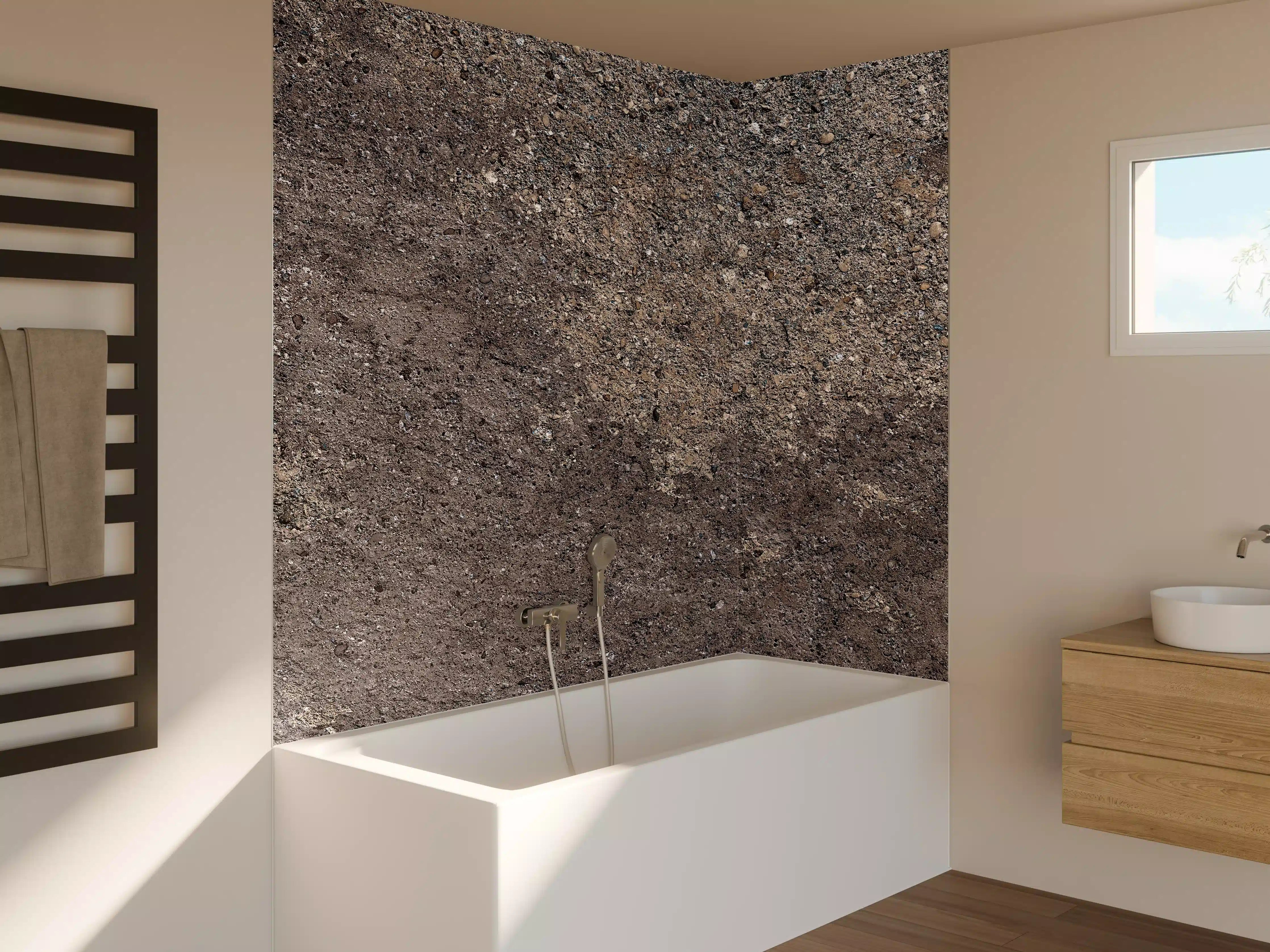 Badewannen-Rückwand - Rustikale Naturstein Textur