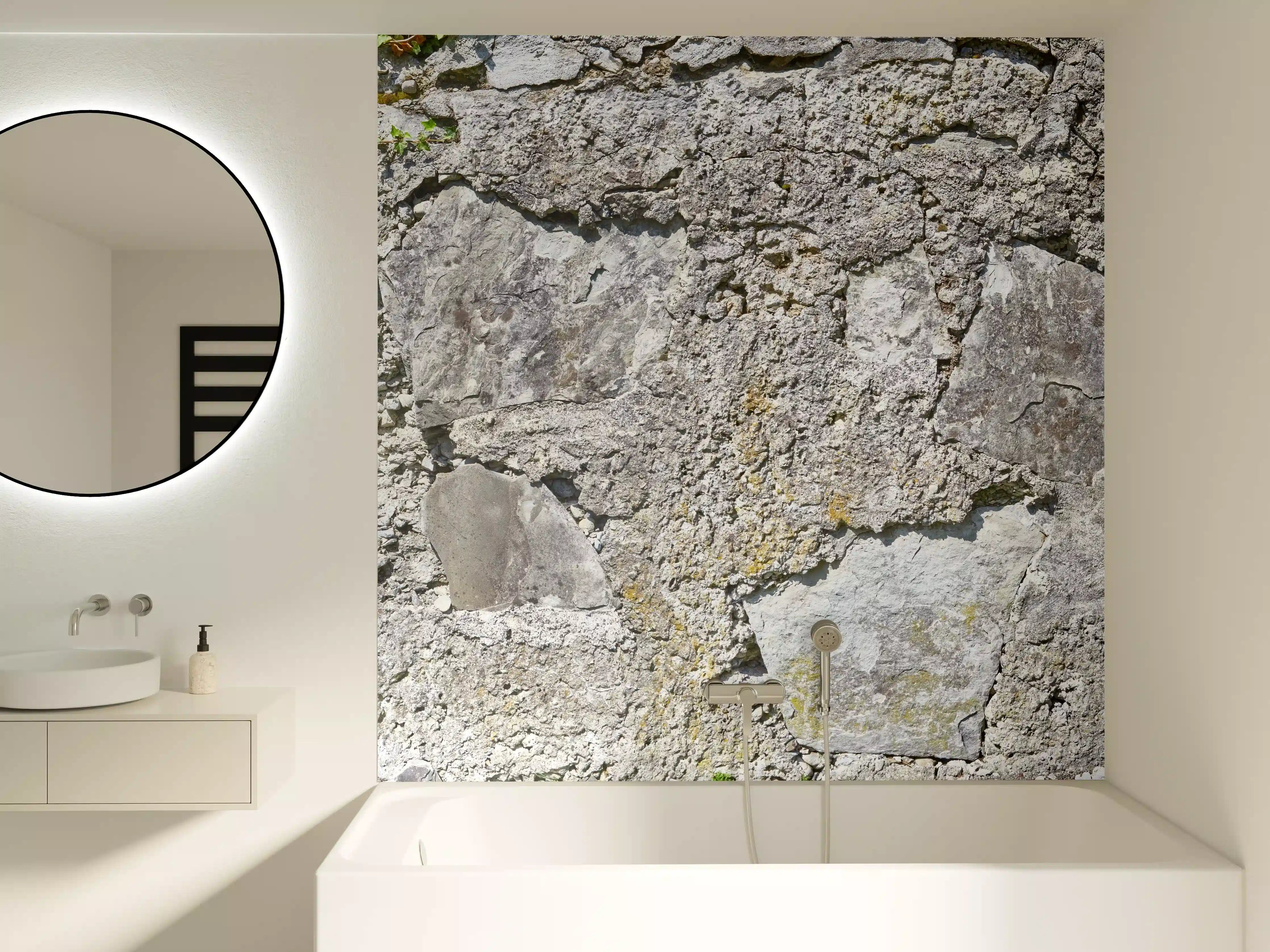Badewannen-Rückwand - Rustikale Schiefermauer