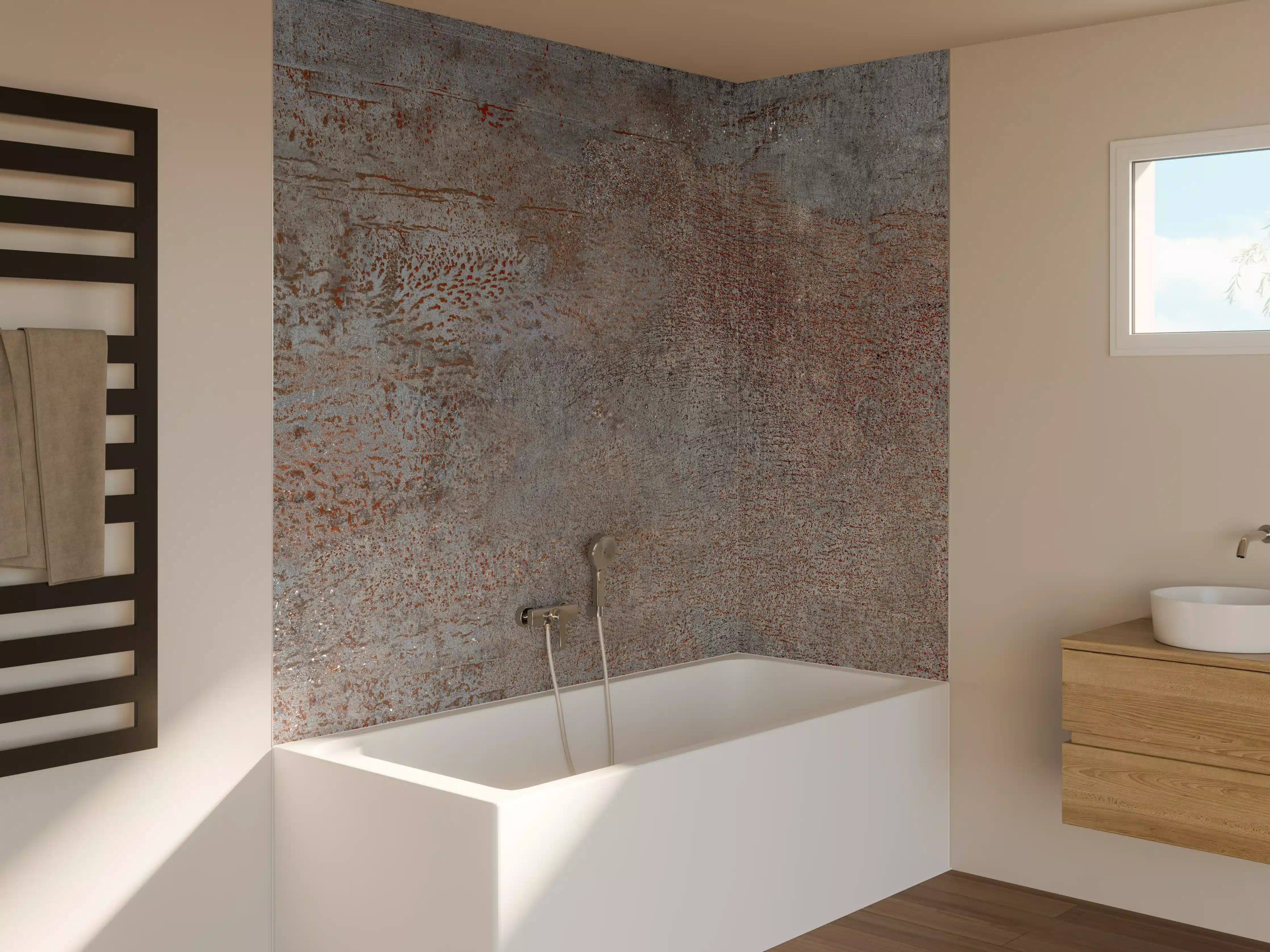 Badewannen-Rückwand - Rustikaler Marmor