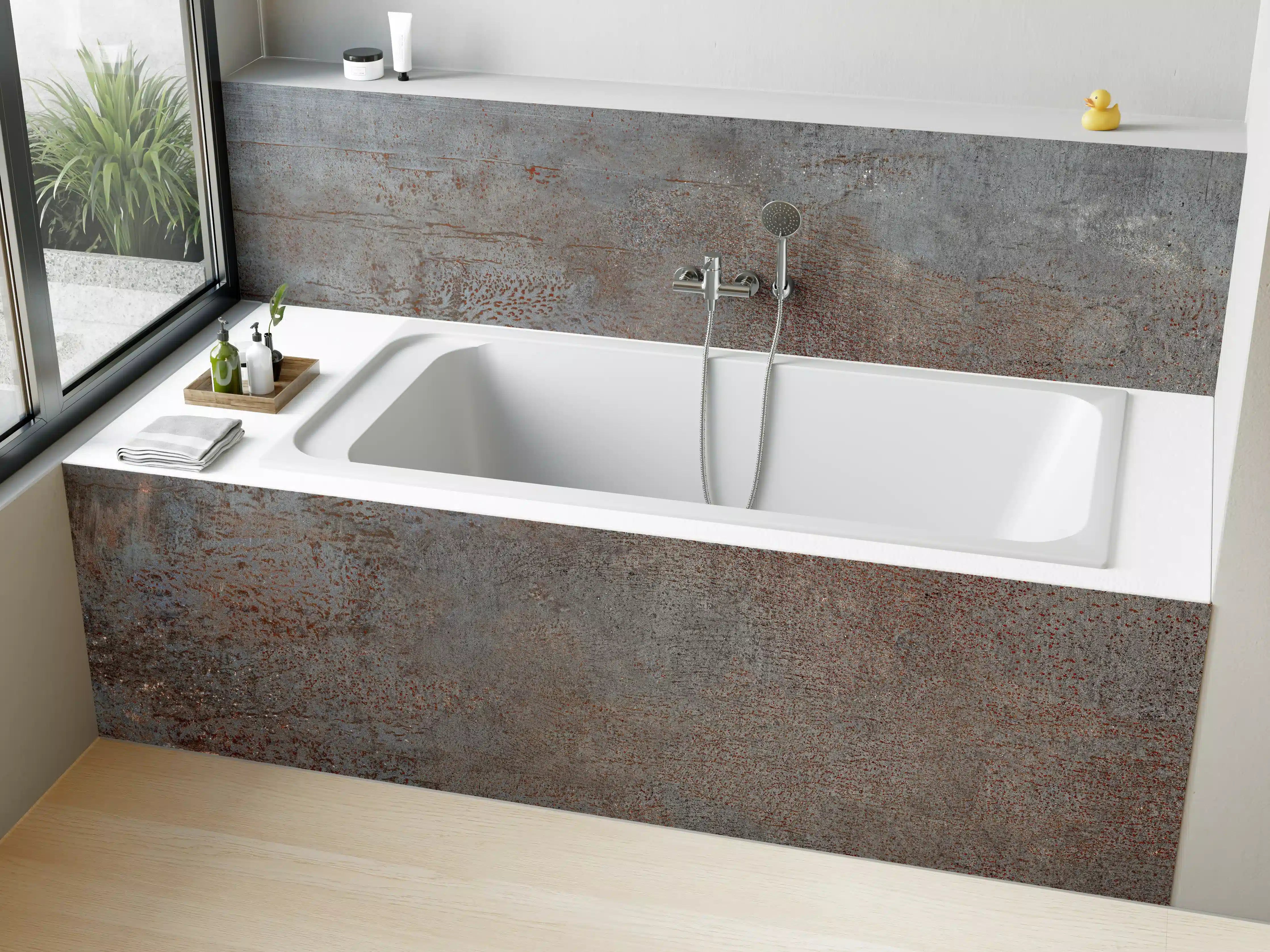 Badewannen-Rückwand - Rustikaler Marmor