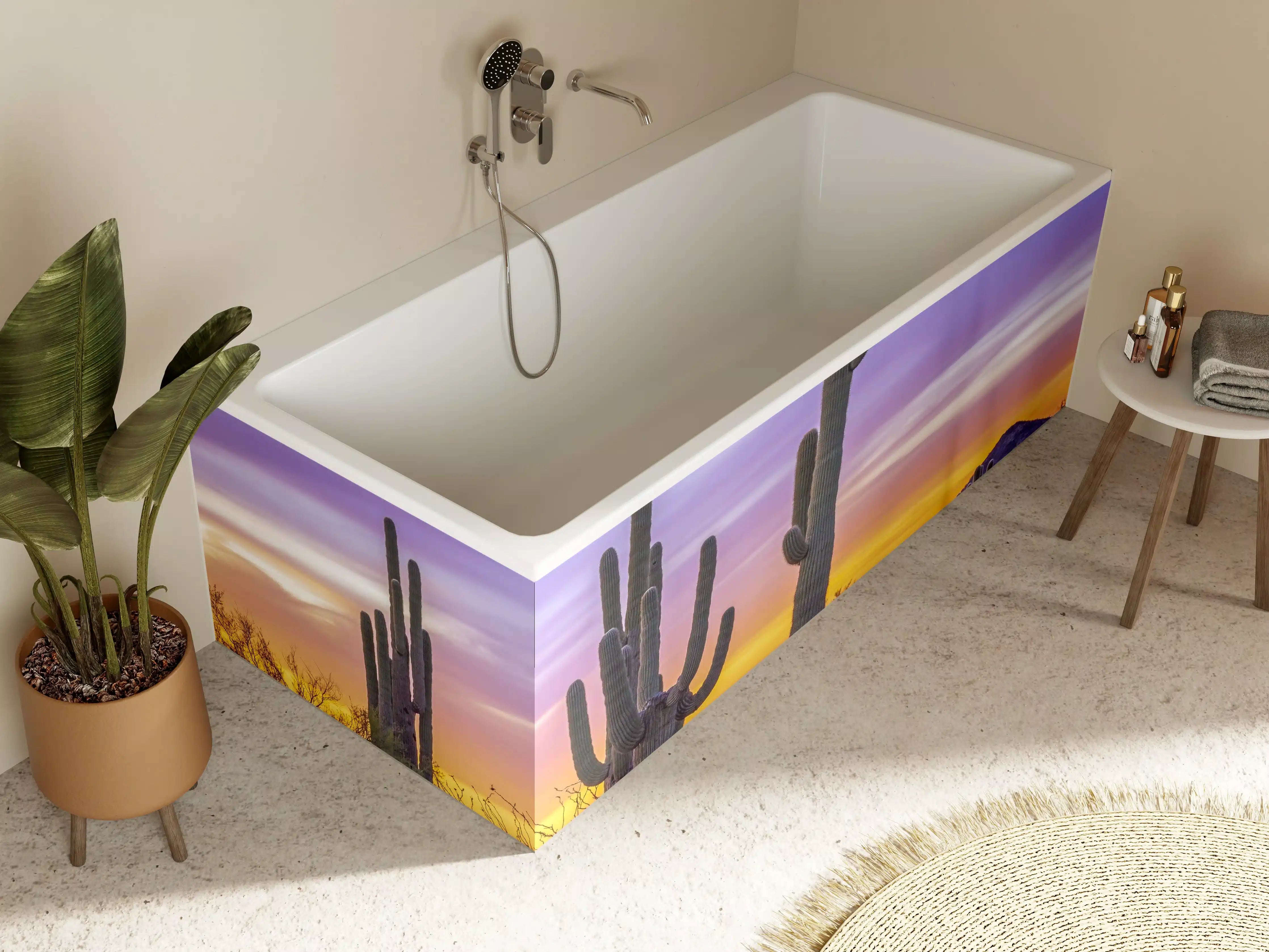 Badewannen-Rückwand - Saguaro-Kaktus bei Sonnenuntergang in Arizona