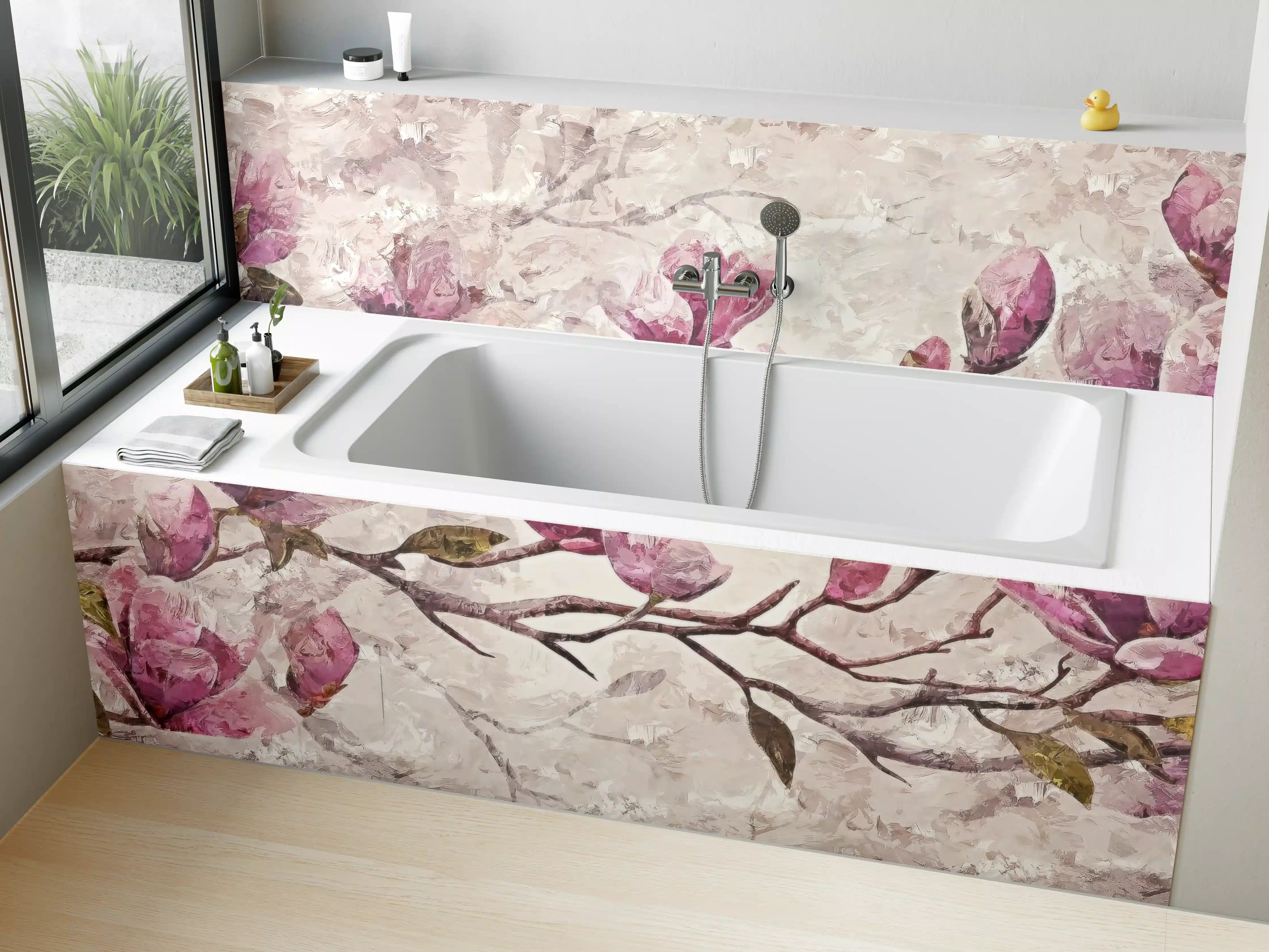 Badewannen-Rückwand - Sakura Baum - Gemälde