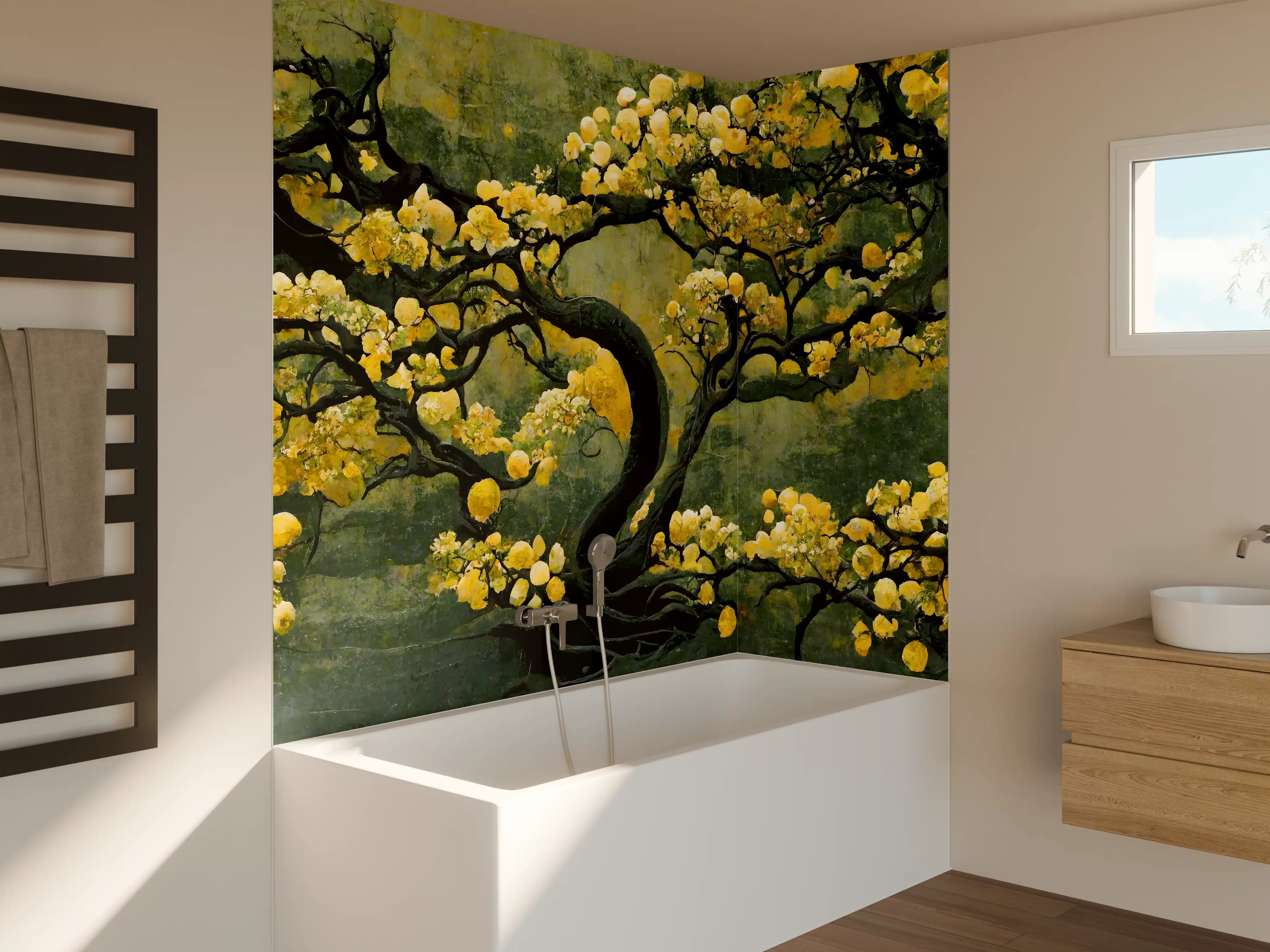 Badewannen-Rückwand - Sakura Baum - Japan