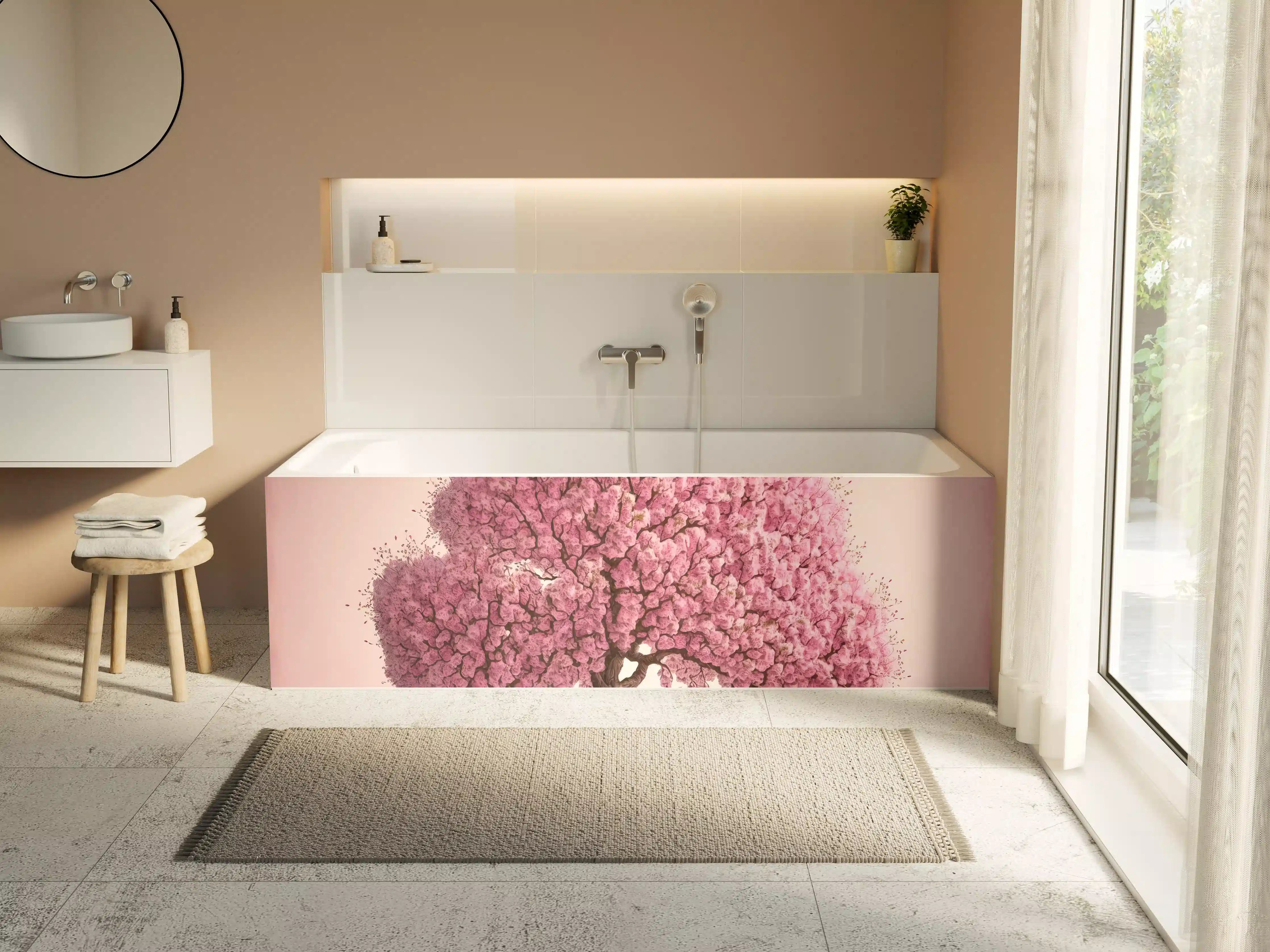 Badewannen-Rückwand - Sakura baum - KI generiert